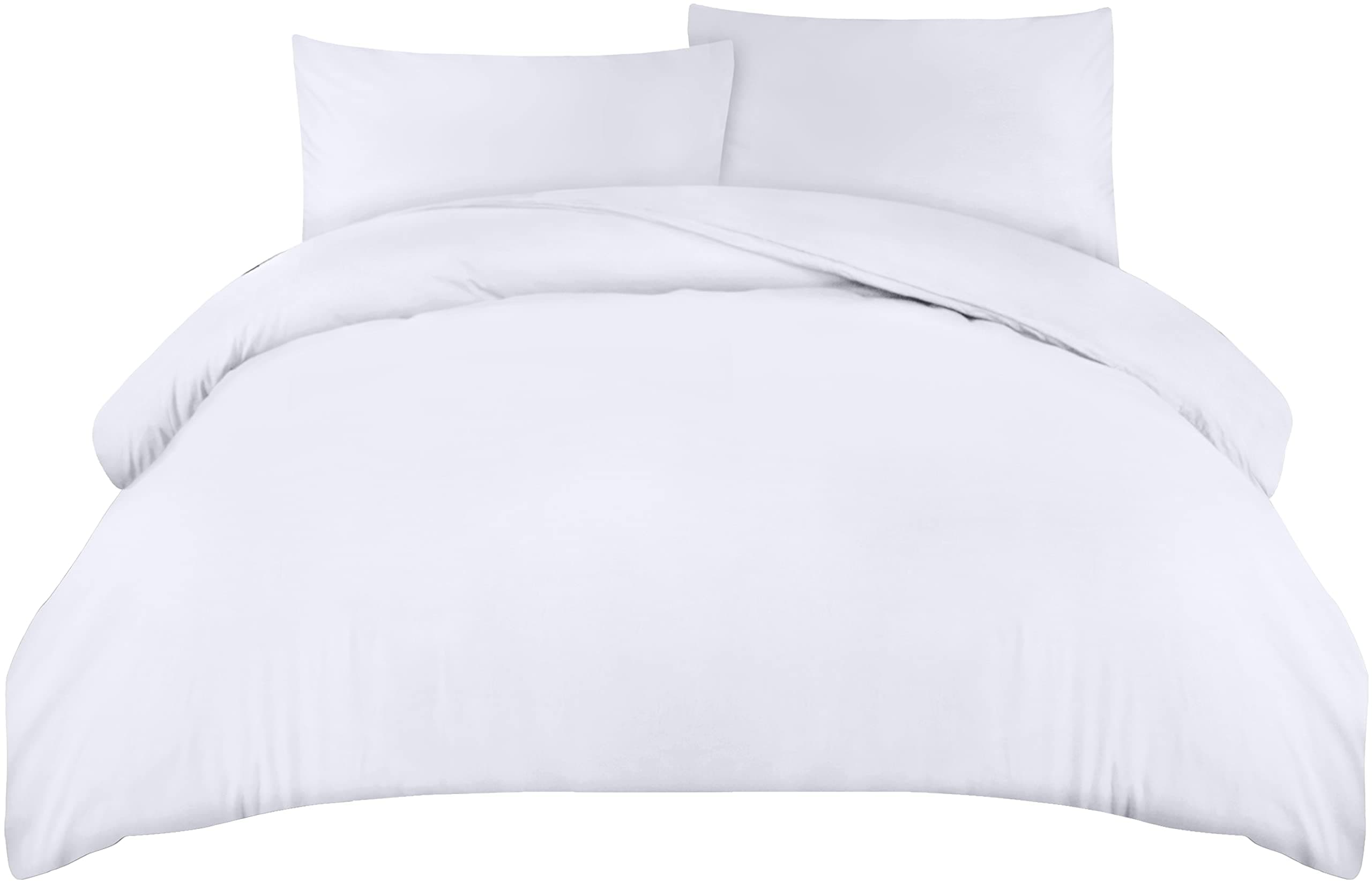 Utopia Bedding Funda Nordica Cama 150 - Microfibra Juego de Funda Edredon 230x220 cm y 2 Fundas de Almohada 50x75 cm (Blanco)