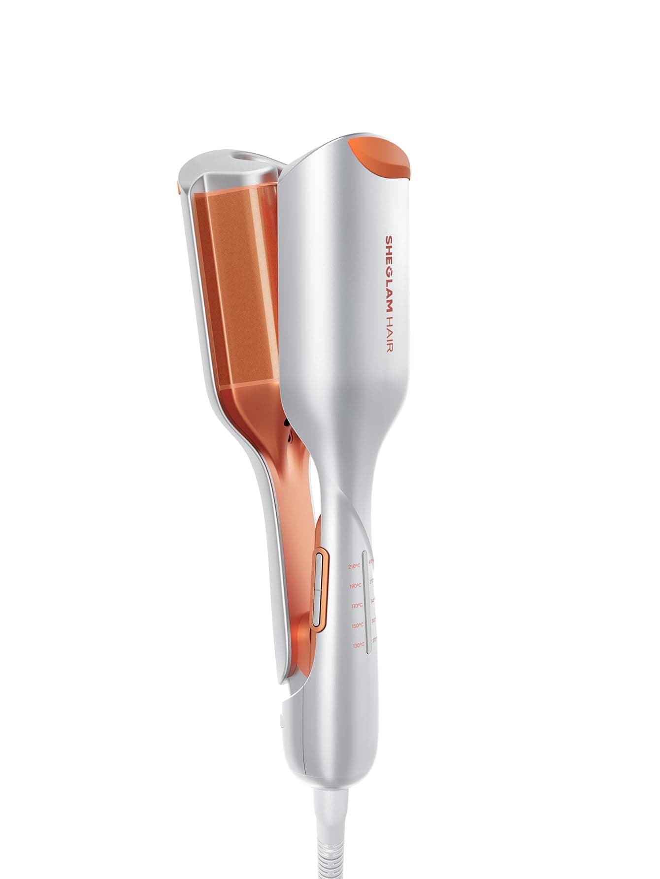 SHEGLAM Beach Babe Welleneisen für Haare 2 Barrel Kreppeisen 25mm mit Smart-Timer, einstellbarer Temperatur, Dual Voltage, Anti-Scald – Lockenstab für Beach Waves & Mermaid Hair