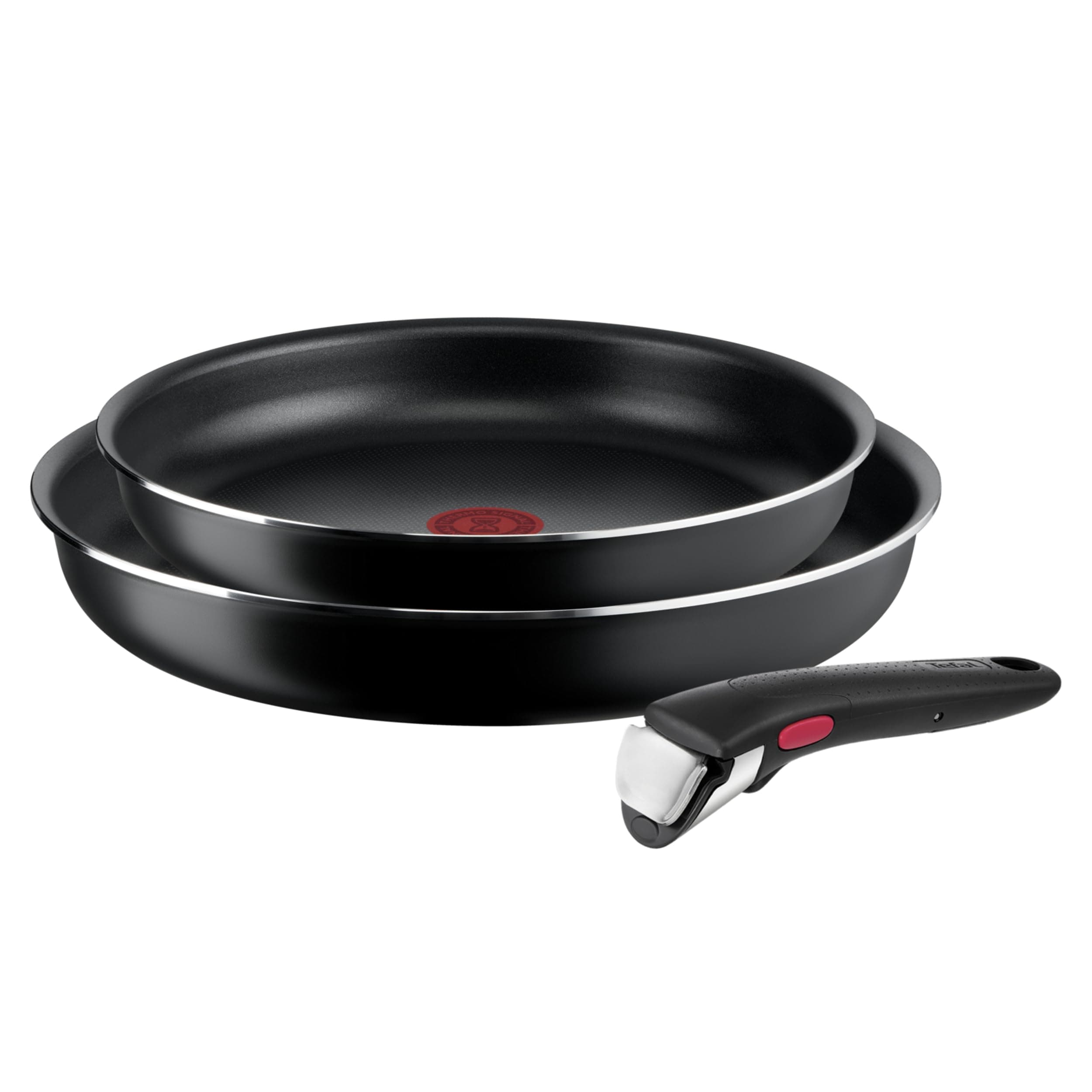 Tefal Ingenio Easy On 3-teiliges Pfannenset abnehmbarer Griff, 24/28 cm, stapelbar, platzsparend, Pfannen mit Antihaftversiegelung, einfache Handhabung und Reinigung, L15993