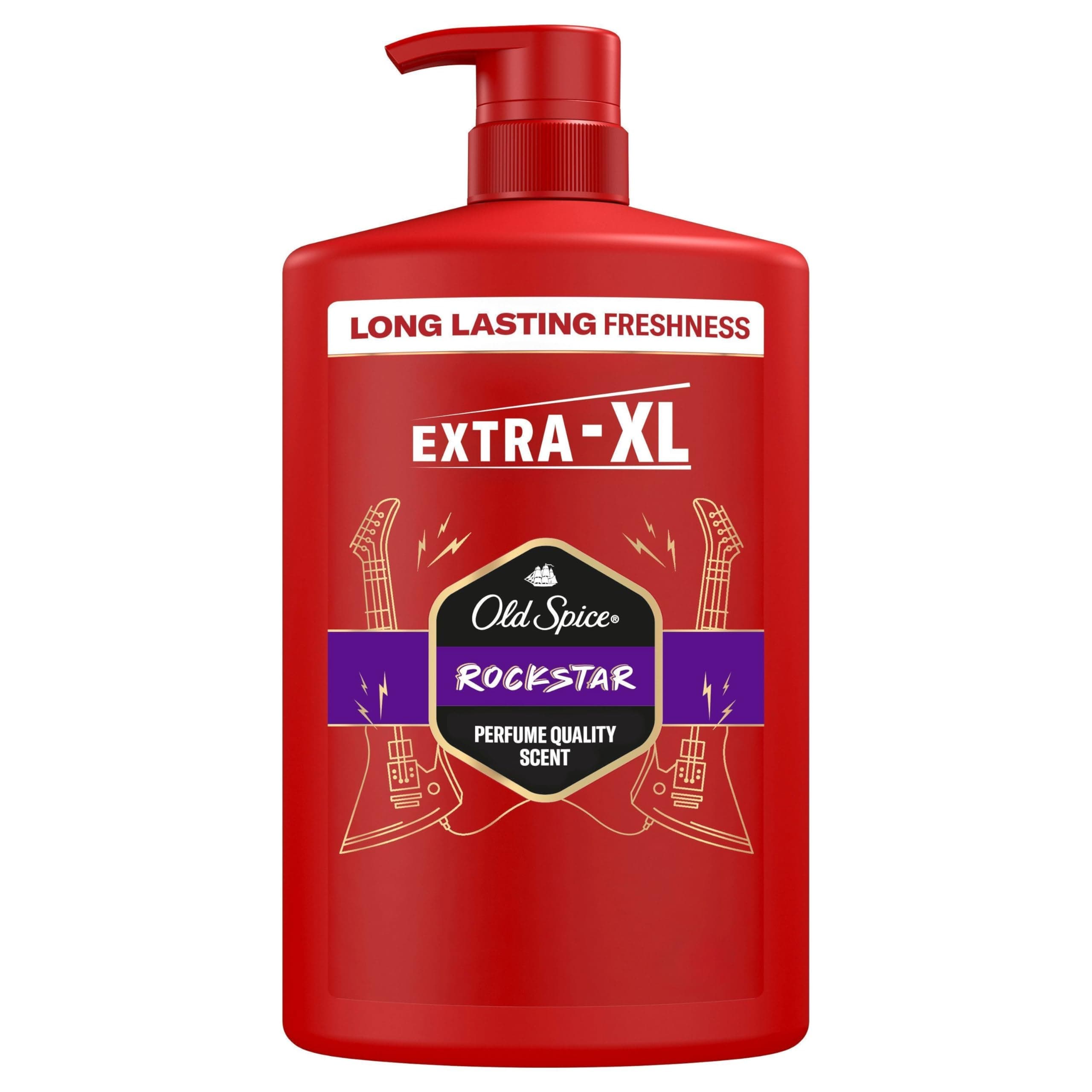 Old Spice Rockstar 3-in-1 Duschgel für Haar, Gesicht und Körper 1000 ml, langanhaltende Frische, Duft von Parfümqualität, Tiefenreinigung