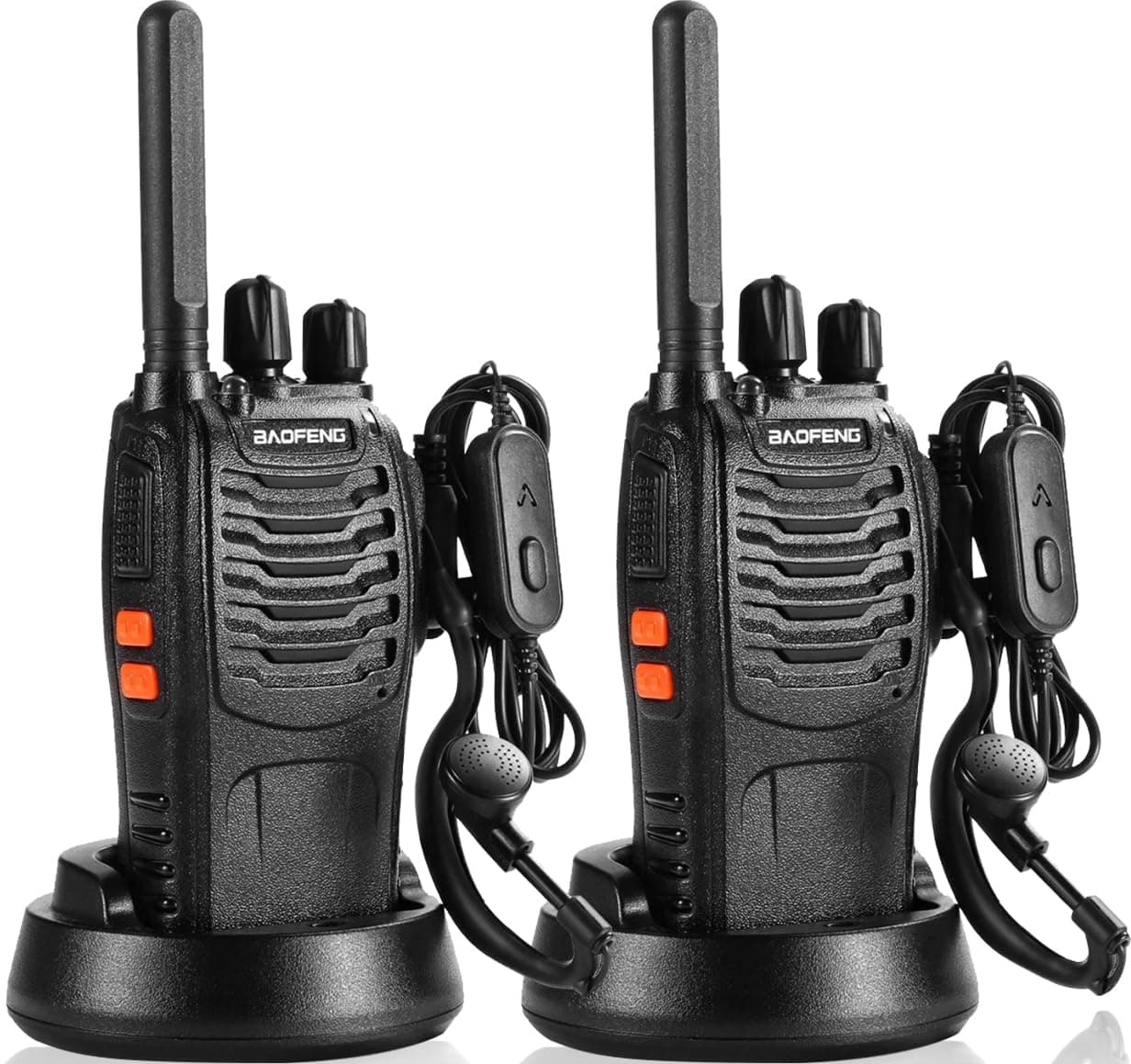BF-88X Walkie Talkie professionale PMR446, Walkie Talkie bidirezionale a 16 canali a lunga portata con caricatore USB e auricolari, ideale per il gioco dei bambini e il lavoro degli adulti