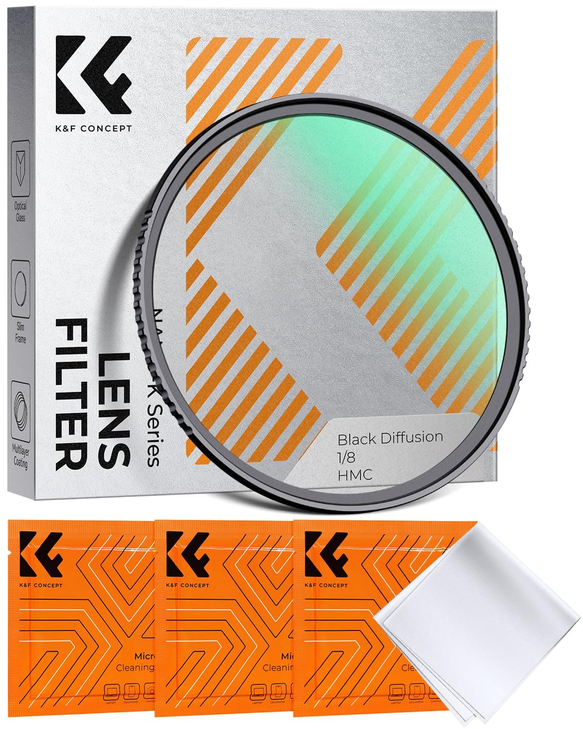 K&F CONCEPT Filter 49mm Black Promist 1/8 aus Optisches Glas mit Multi-Nano-Beschichtung für Videoaufnahmen/Portraitfotografie (Nano-Klear)