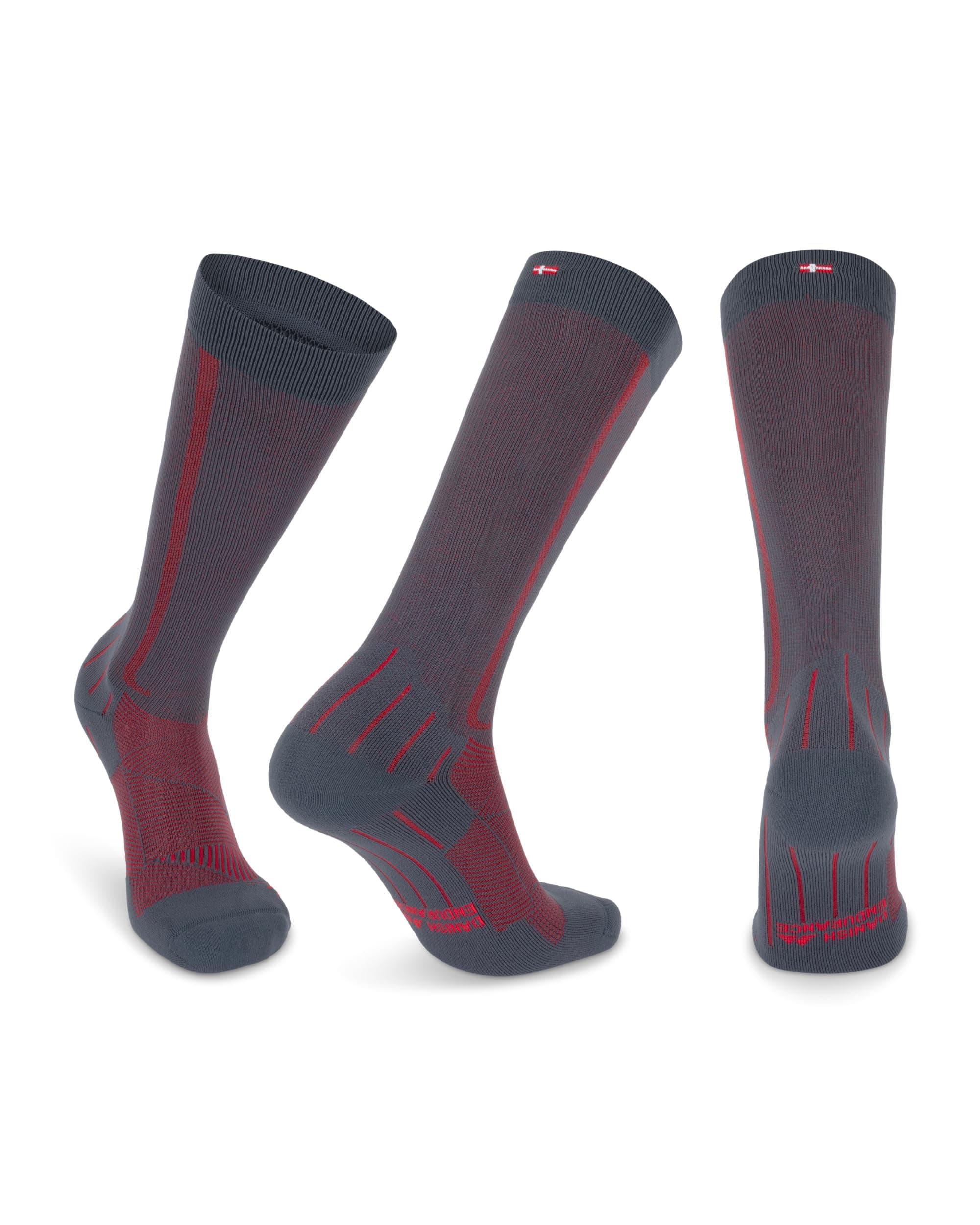 DANISH ENDURANCE 2 Paar Kompressionsstrümpfe, Sport Kompressionssocken, Stützstrümpfe, Thrombosestrümpfe, 21-26 mmHg, Unisex, für Herren & Damen