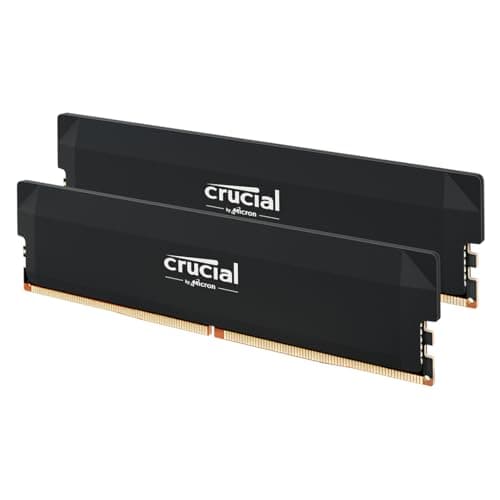 Crucial Pro DDR5 RAM 32GB Kit (2x16GB) 6000MHz CL36, Overclocking Gaming, Intel XMP 3.0 / AMD Expo, PC Computer Arbeitsspeicher, Schwarz - CP2K16G60C36U5B