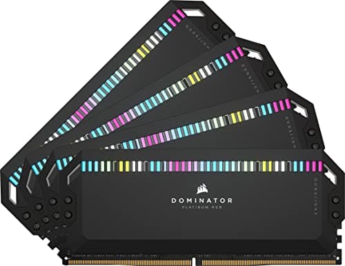 CORSAIR DOMINATOR PLATINUM RGB DDR5 RAM 64GB (4x16GB) 6600MHz CL32 Intel XMP Compatible iCUE Computer Memory - Black (CMT64GX5M4B6600C32)