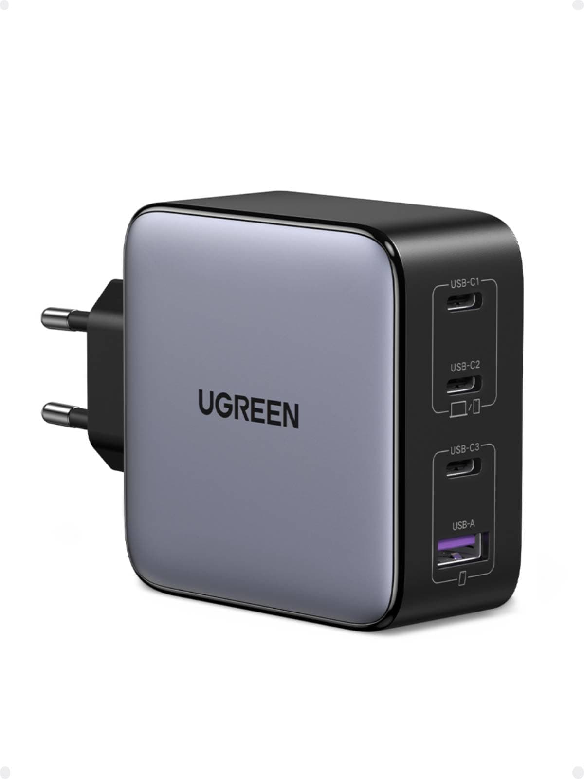UGREEN 100W Caricatore GaN Type C Multiplo Porte, Caricabatterie USB da Muro Compatibile con MacBook Pro/Air, iPad, iPhone 17 Pro Max Air/Serie 16-12, Galaxy S25 Ultra/ S24