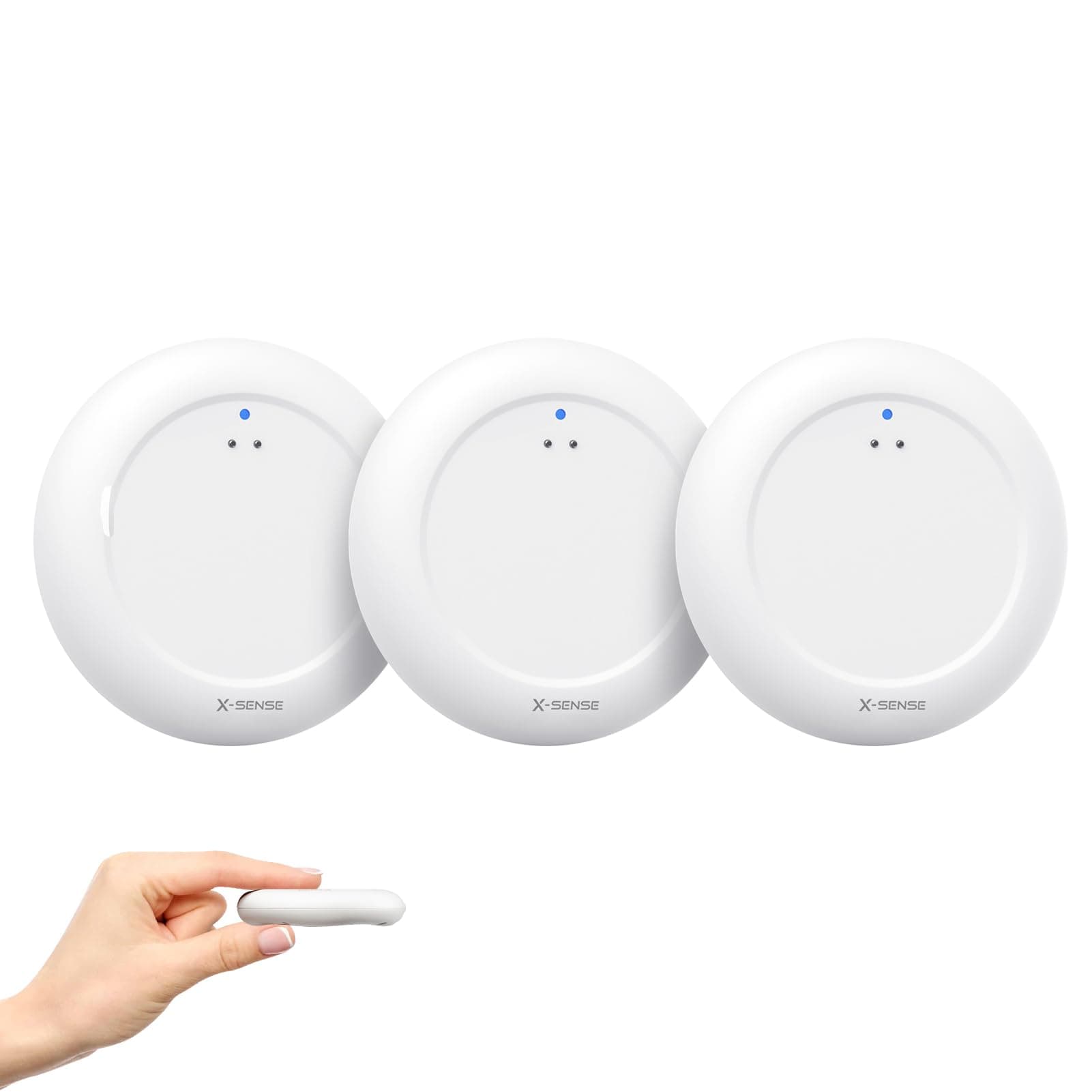 X-Sense Détecteur de Fuite d’Eau Connecté Ultra Fin, Station de Base SBS50 Requise, Étanche IP67, Détecteur d'Eau avec Détection dès 0,3 mm pour Cuisines, Salles de Bains et Sous-sols, SWS0A, Lot de 3