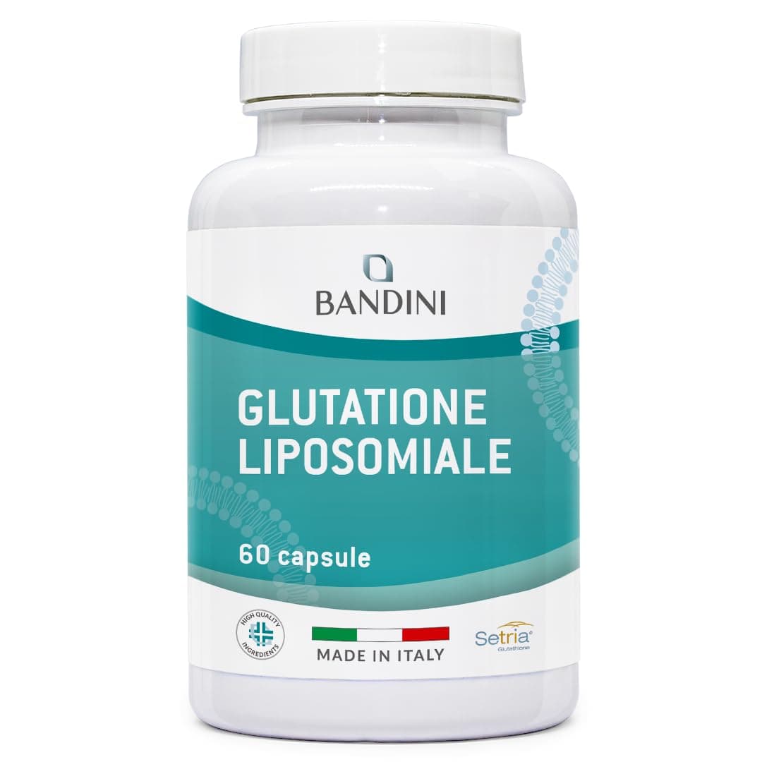 Bandini® Glutatione Liposomiale 60 Capsule | 250mg L-Glutatione Setria Ridotto e Bioattivo da fermentazione | Antiossidante e Anti Invecchiamento - Contrasta I Radicali Liberi | Senza OGM, 100% Vegan