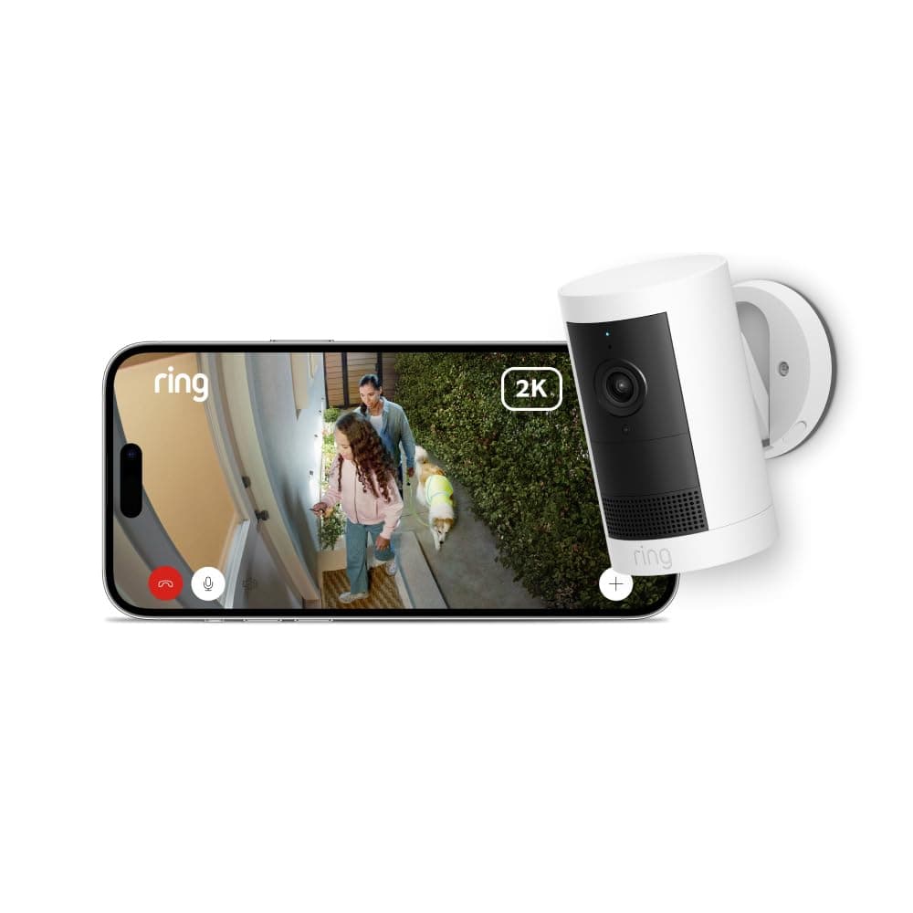 Ring caméra extérieure Plus solaire (Outdoor Camera Plus Nouvelle génération) | Vidéo grand angle en 2K I Caméra de surveillance à installer soi-même | Essai gratuit de 30 jours de l'abonnement Ring