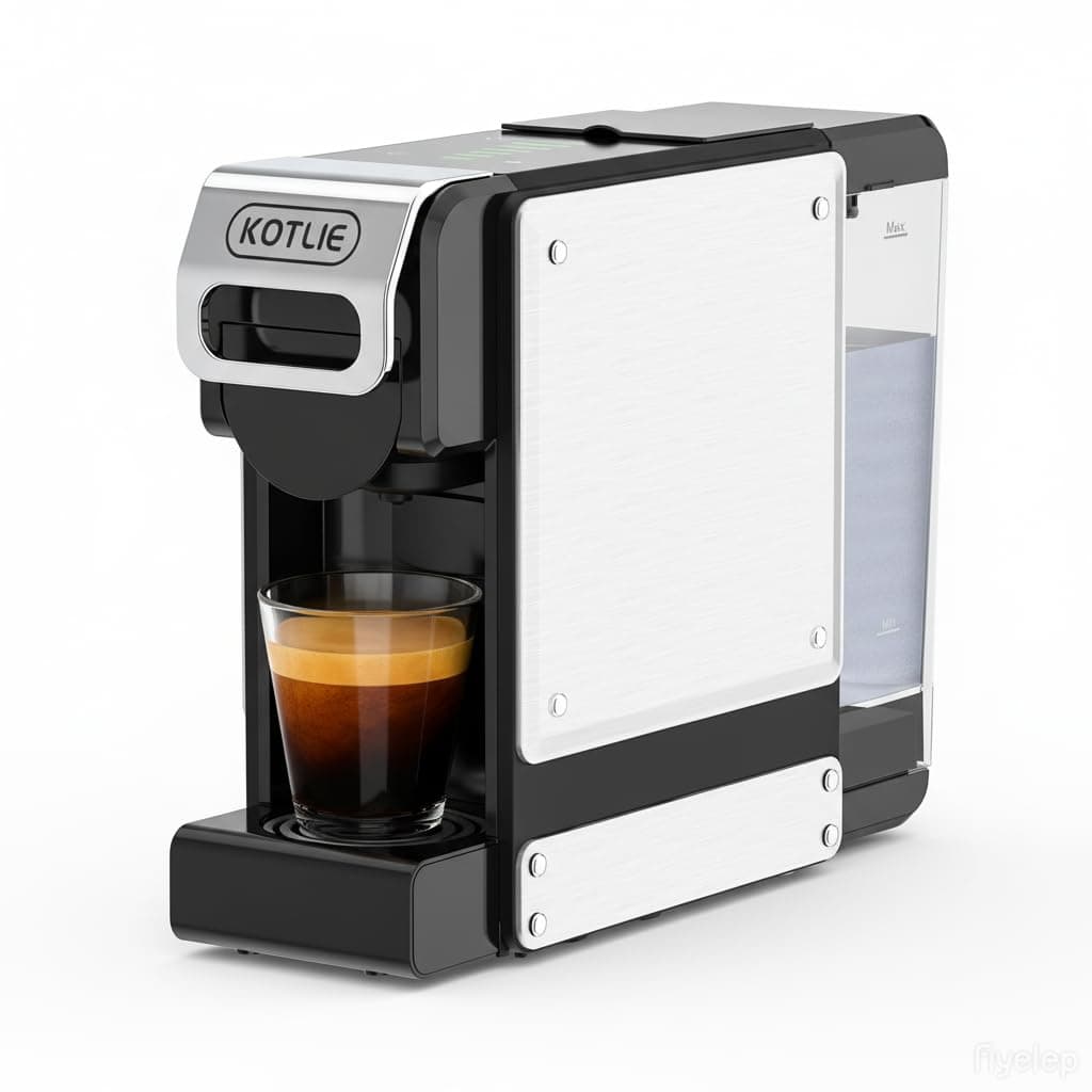 KOTLIE Macchina da caffè a capsule, macchina da caffè a capsule 4 in 1 per Nes Original/D*G/A MODO MIO e caffè macinato, quantità d'acqua regolabile su 7 livelli