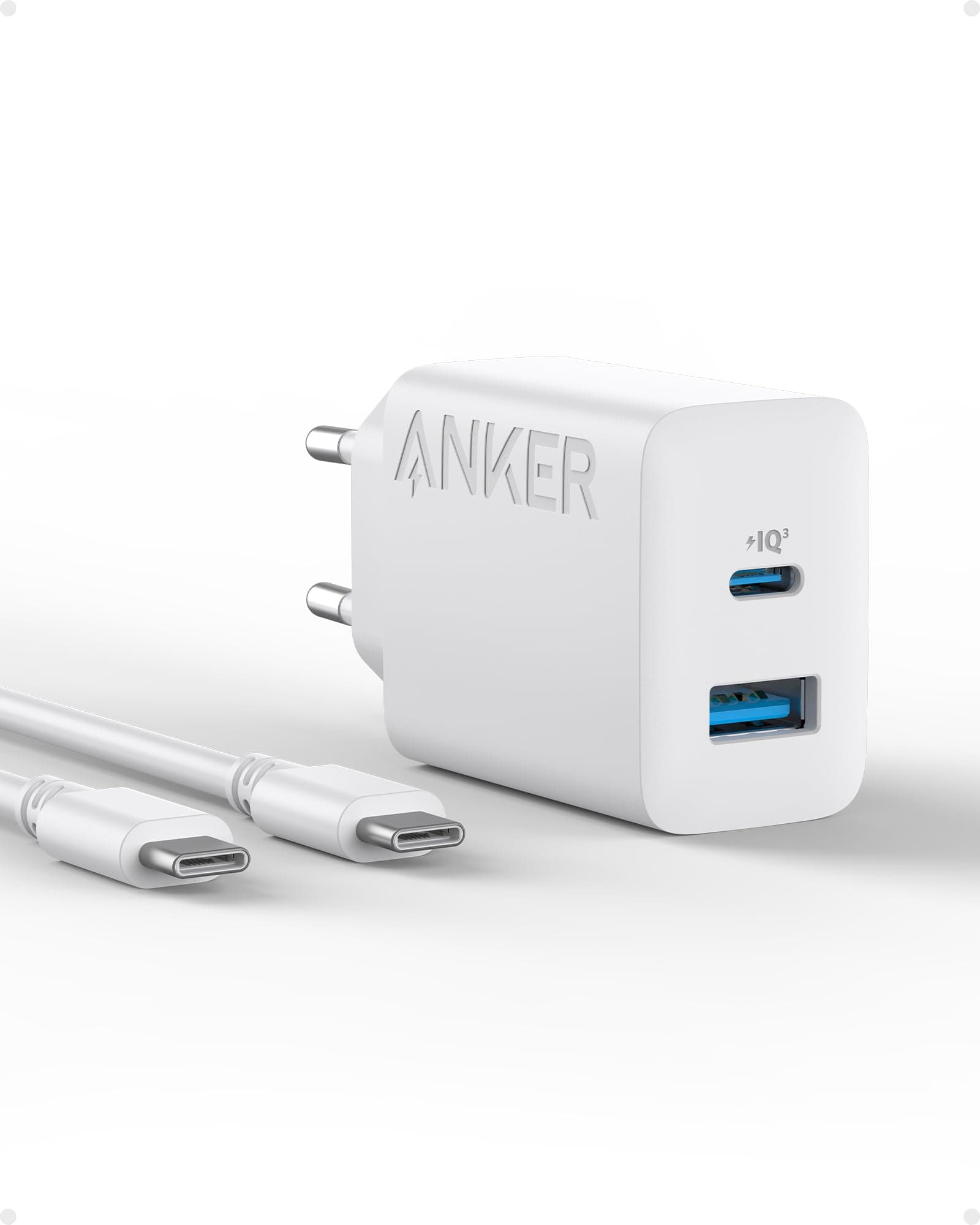 Anker 20W USB C Ladegerät, iPad Netzteil, USB-Schnellladenetzteil, iPad Ladegerät, Kompatibel mit iPhone 17/16/15 Series (mit 150cm USB-C Kabel)