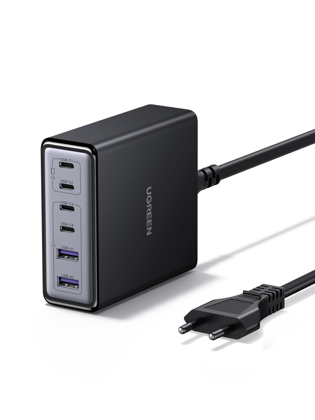 UGREEN Zapix 100W 6 Ports Chargeur USB C Rapide Station de Charge Bureau GaN Tech 65W Compatible avec iPhone 17 Pro Max Air 16 Plus 15 14 13 12 iPad Mini MacBook Pro Air M4 M3 M2 M1 Galaxy S25 S24 S23