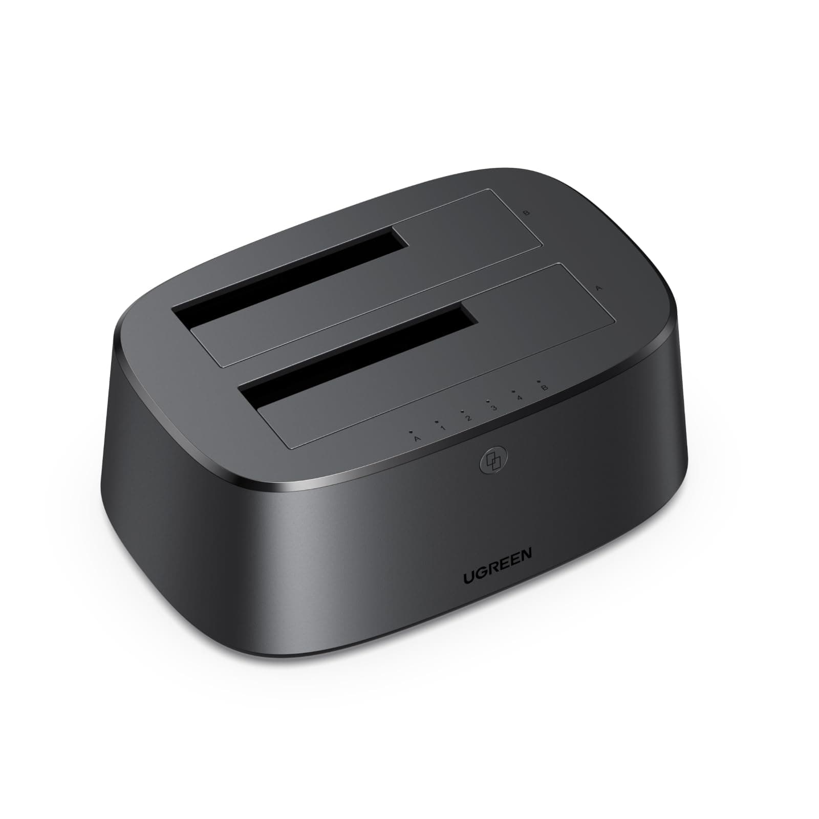 UGREEN Festplatten Dockingstation, USB 3.0 HDD Docking Station für 2,5''/3,5'' SATA HDD & SSD, 5Gbps Dual Bay Festplatten Adapter unterstützt Offline-Klonen und UASP