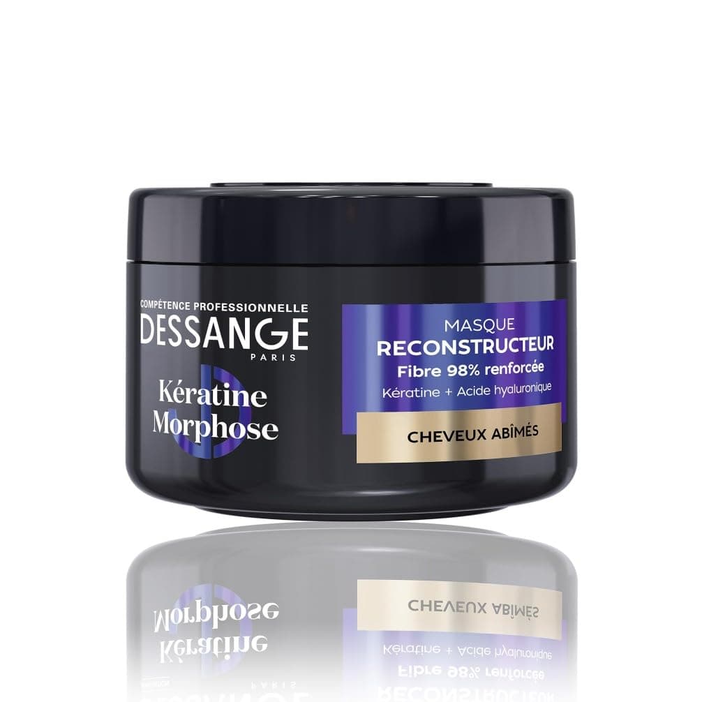 DESSANGE - Masque Cheveux Reconstructeur Kératine Morphose - Formule Enrichie En Kératine Végétale & Acide Hyaluronique - Répare & Protège La Fibre Capillaire - Cheveux Abîmés - 280ml