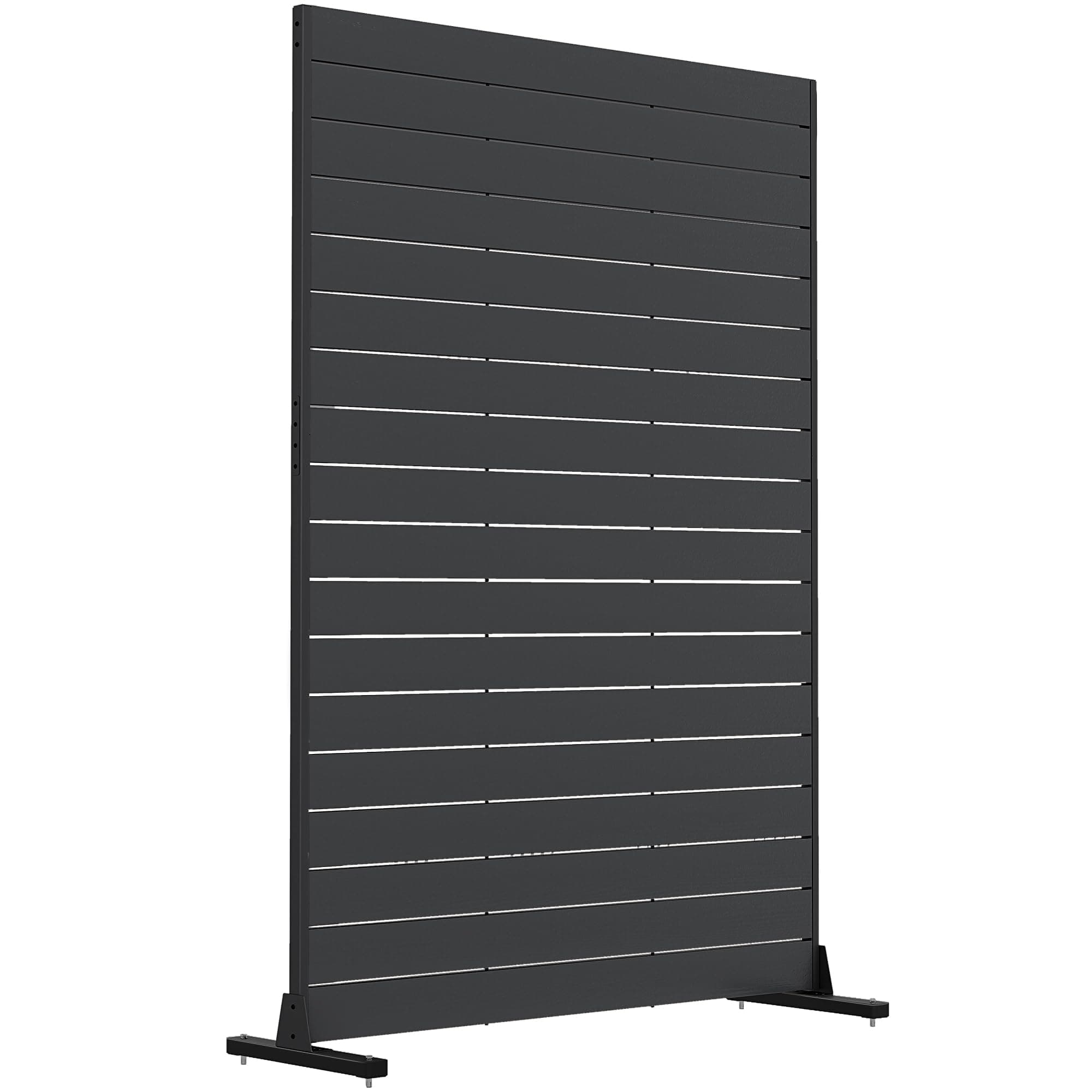 Outsunny Écran de Confidentialité Extérieur, Panneau Décoratif HDPE avec Support et 6 Panneaux, 120 x 174 cm, Autoportant pour Extérieur, Balcon, Bureau, Noir