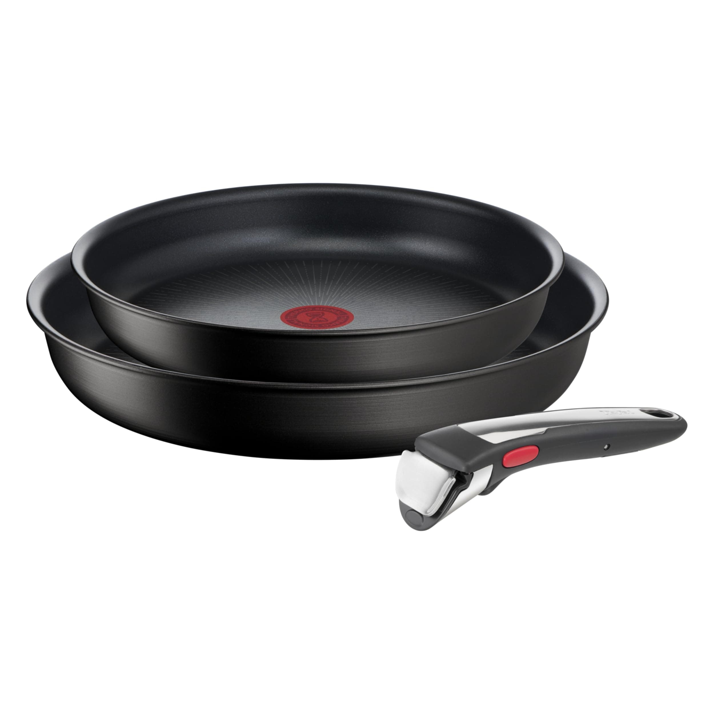 Tefal Ingenio Unlimited On 3-teiliges Pfannenset abnehmbarer Griff, 22/26 cm, platzsparend, stapelbar, Pfannenset Induktion mit Antihaftversiegelung, einfache Handhabung und Reinigung, L39598