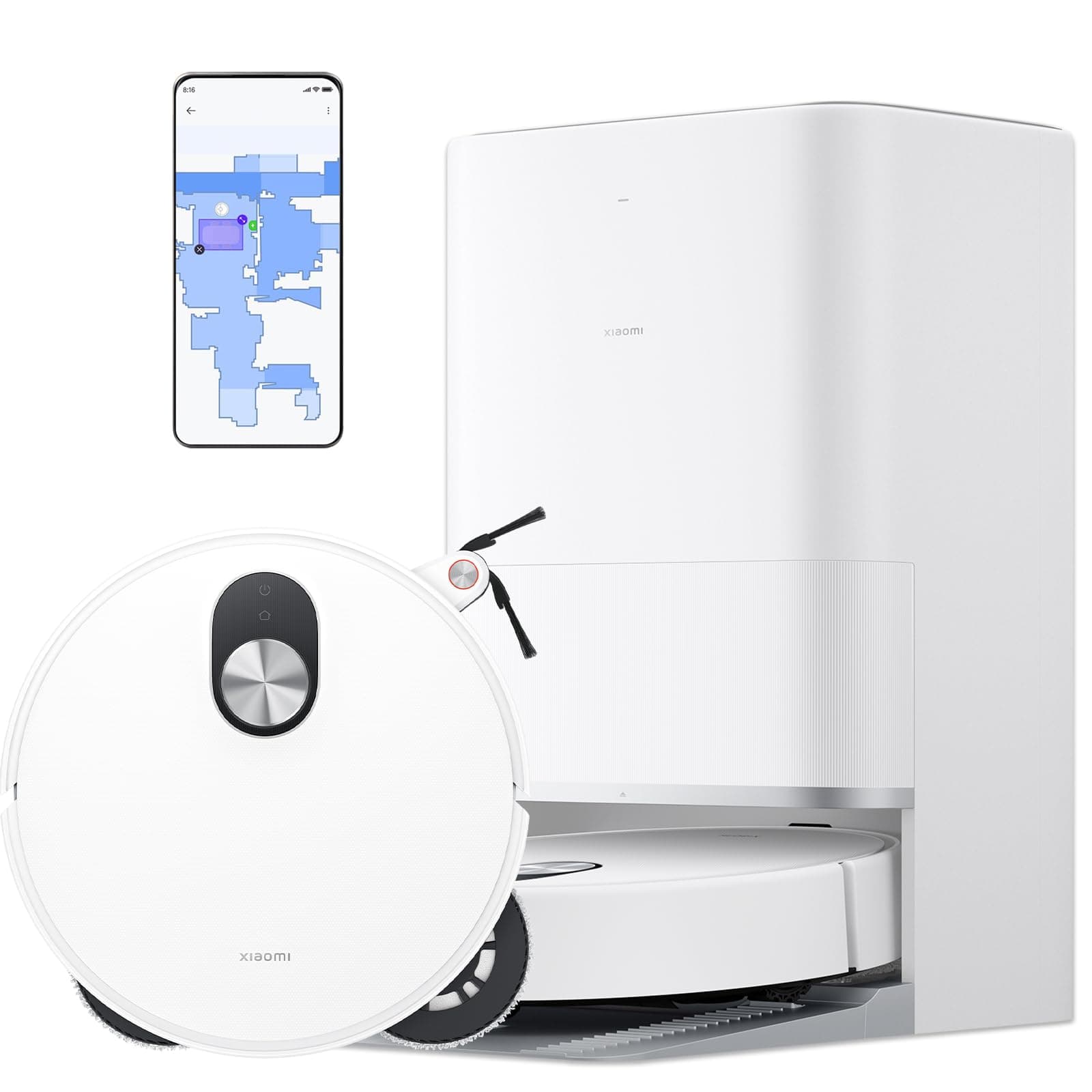 XIAOMI Robot Vacuum 5 Pro - Robot Aspirador y Fregasuelos Inteligente, 20 000 Pa,Videollamada Unidireccional en Alta Definición,Radar Inteligente,Limpieza Profunda de Polvo, Pelo y Migas