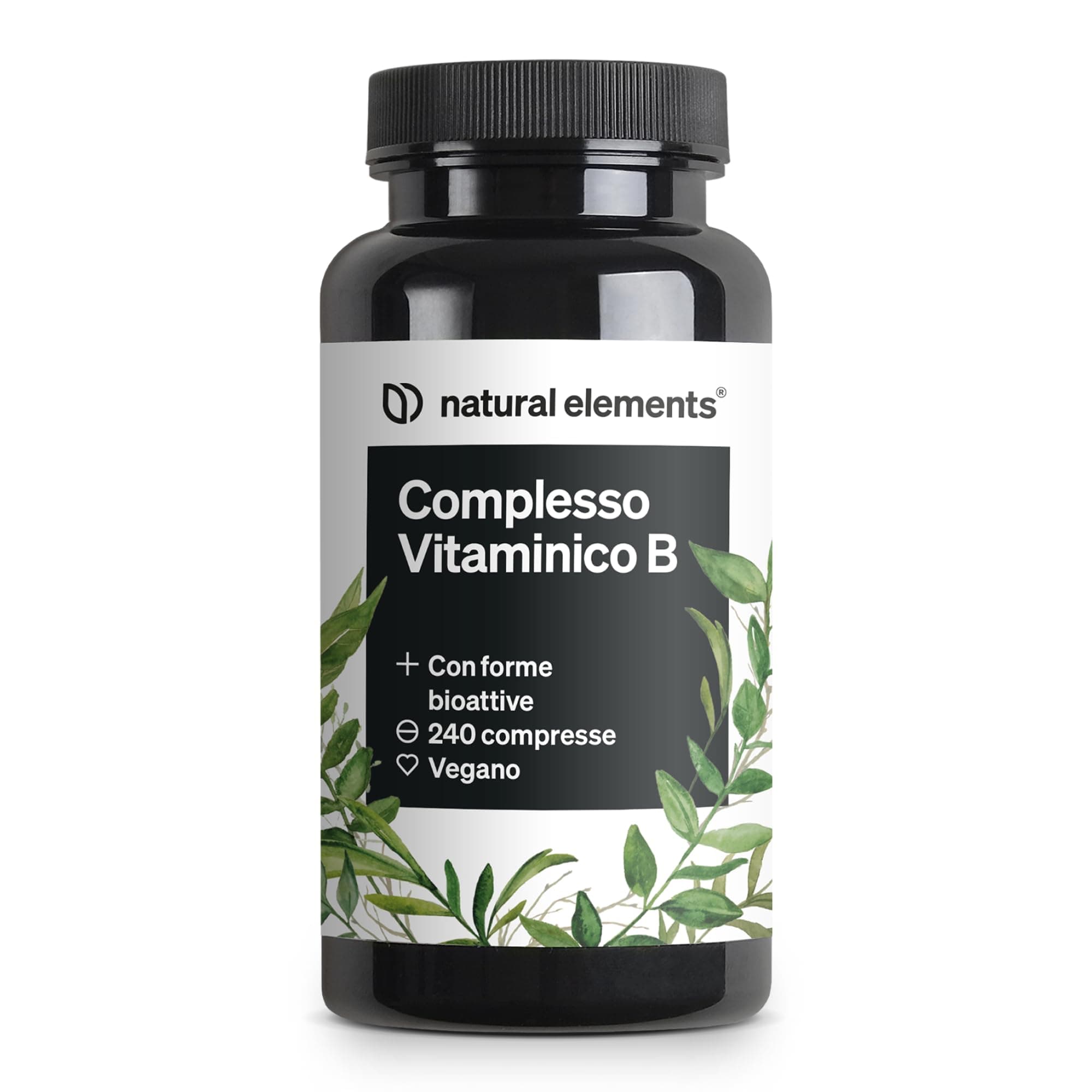 Complesso Vitaminico B – 240 compresse – con 8 vitamine B essenziali e cofattori – con forme bioattive – vegano, ad alto dosaggio – testato in laboratorio