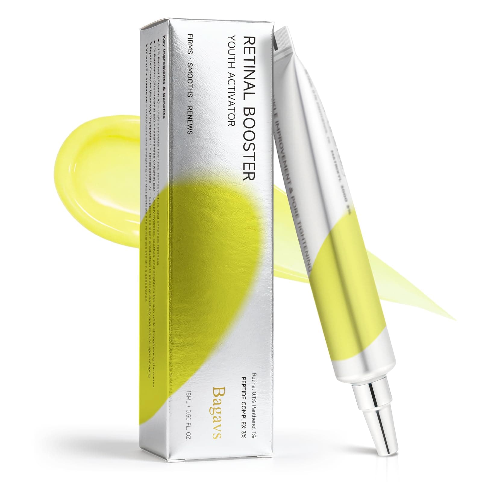 Sérum de Retinol con Retinal Booster, Niacinamida, Pantenol y Péptidos – Skin Care Antimanchas y Antiarrugas, Ayuda a Mejorar la Apariencia de Poros y Ojeras