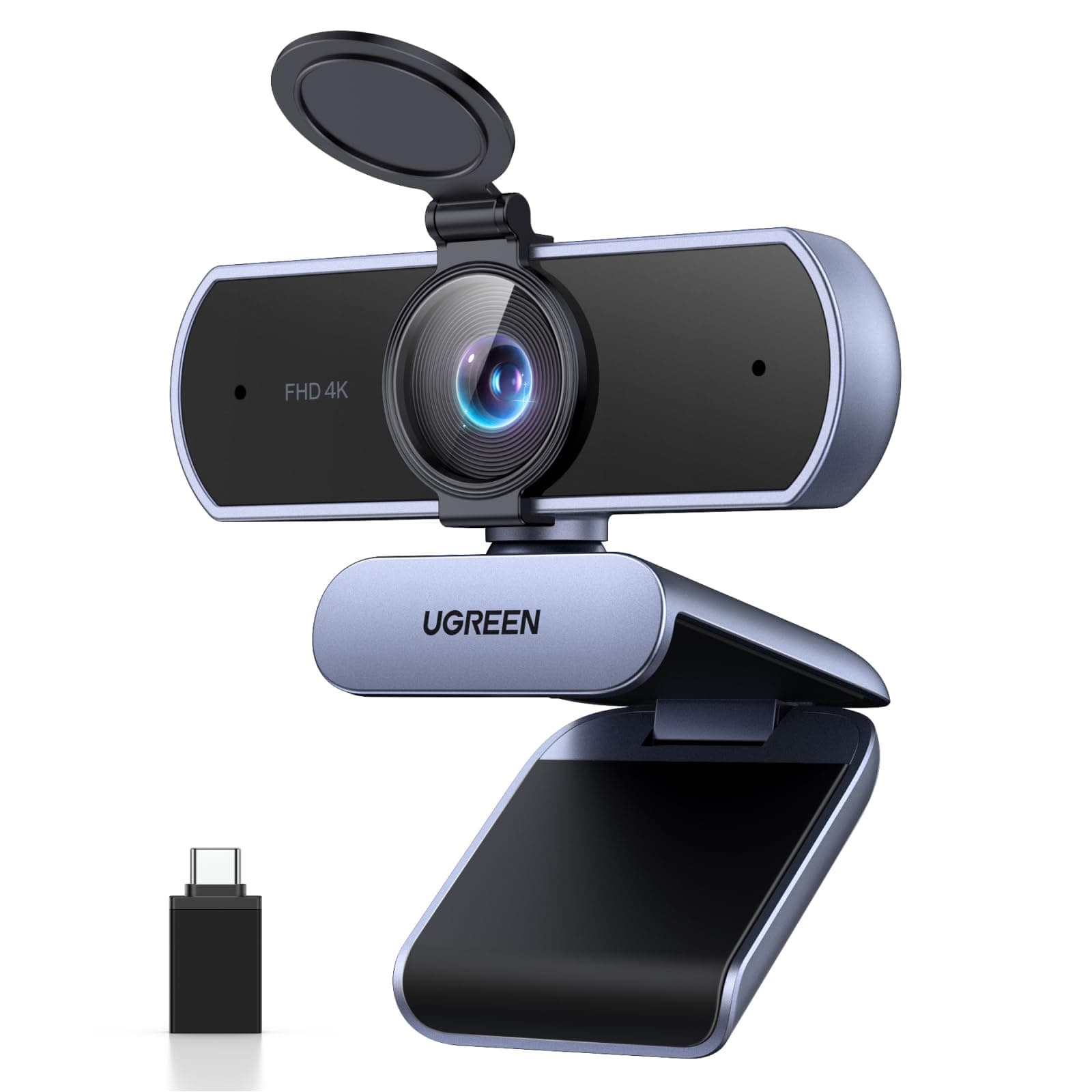 UGREEN Webcam 4K 30FPS Ultra HD USB Webcam Enfoque Automático Plug and Play para Windows MacOS Linux Streaming Youtube Skype Call Video Zoom Videoconferencia