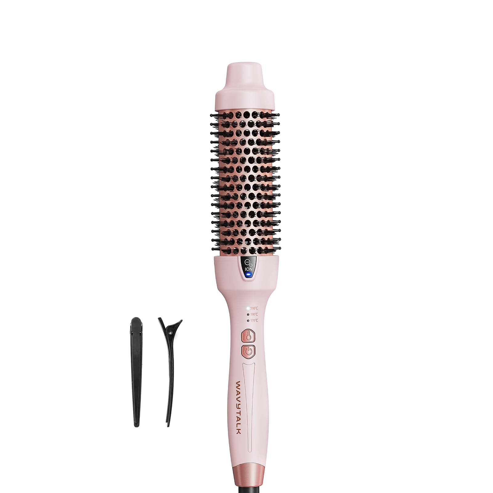 Wavytalk Thermobürste, Thermal Brush 38mm Ionische Lockenbürste erhitzt zur Erzeugung natürlicher Locken, Heiße Rundbürste für glatteres Aussehen, EU-Plug Dual-Spannung.
