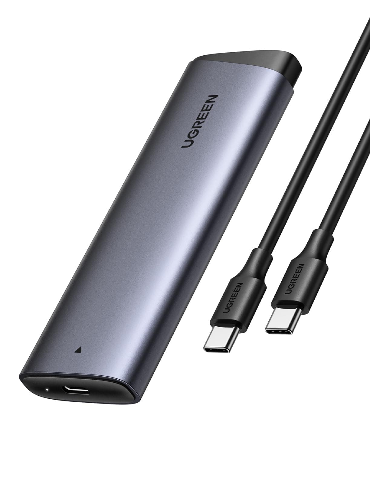 UGREEN NVME Gehäuse, M.2 NVME SSD Gehäuse USB 3.2 10 Gbps für NVMe PCIe M-Key/M+B Key in 2230/2242/2260/2280 mit USB CC Kabel