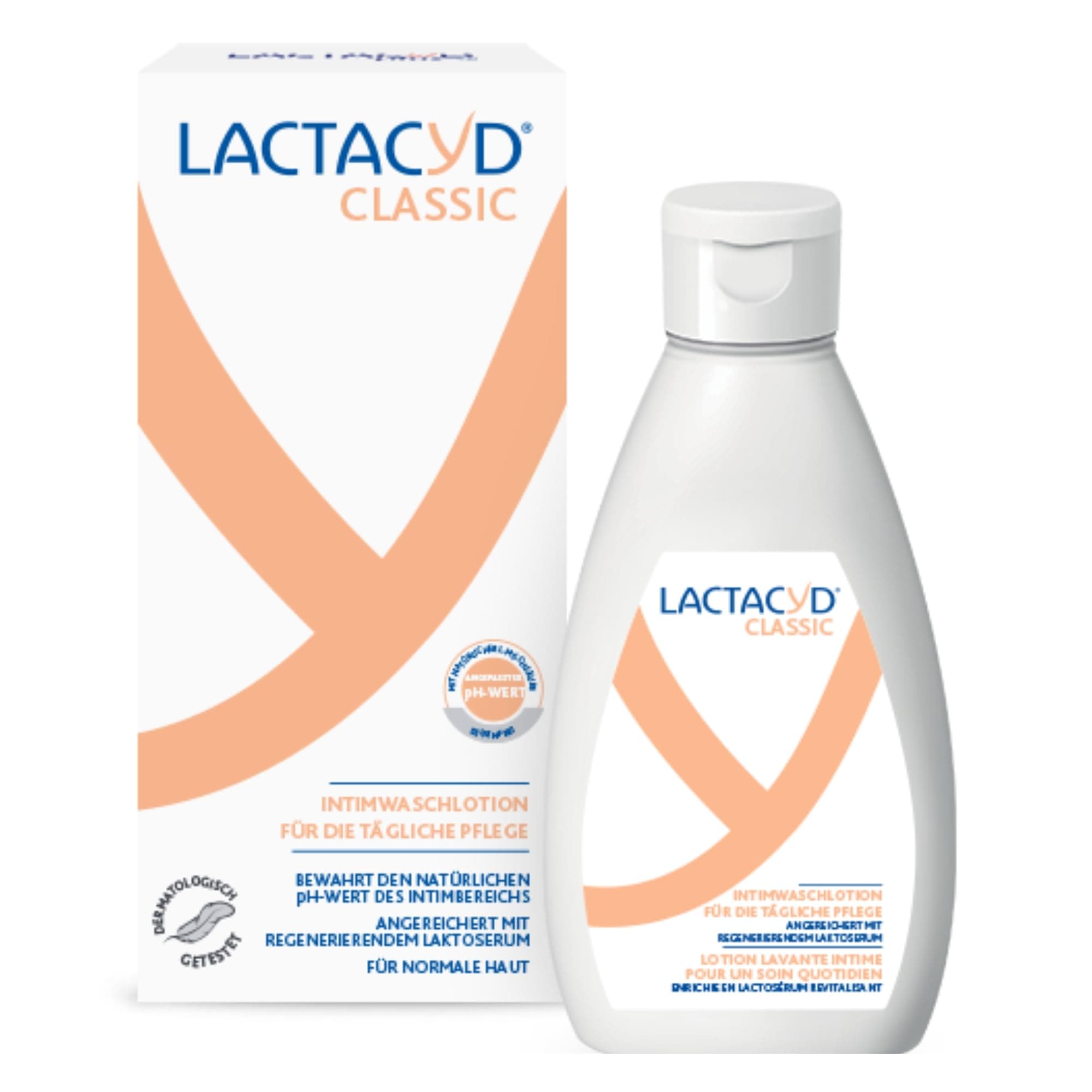 LACTACYD Classic Intimwaschlotion – Duschgel für Frauen mit angepasstem pH-Wert und natürlicher L-Milchsäure – tägliche Intimpflege – klinisch geprüft & bestätigt – 200 ml