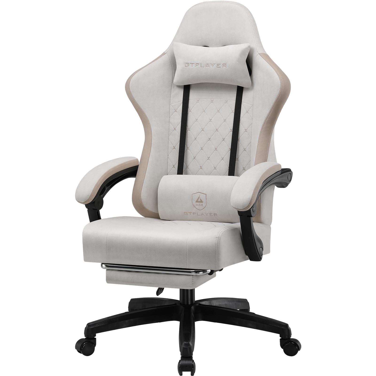GTPLAYER Silla de Gaming, Silla de Oficina con Cojín con Muelles Ensacados, Reposapiés y Reposapiés articulados, Silla de Ordenador Ergonómica con Respaldo Alto con Soporte Lumbar IW