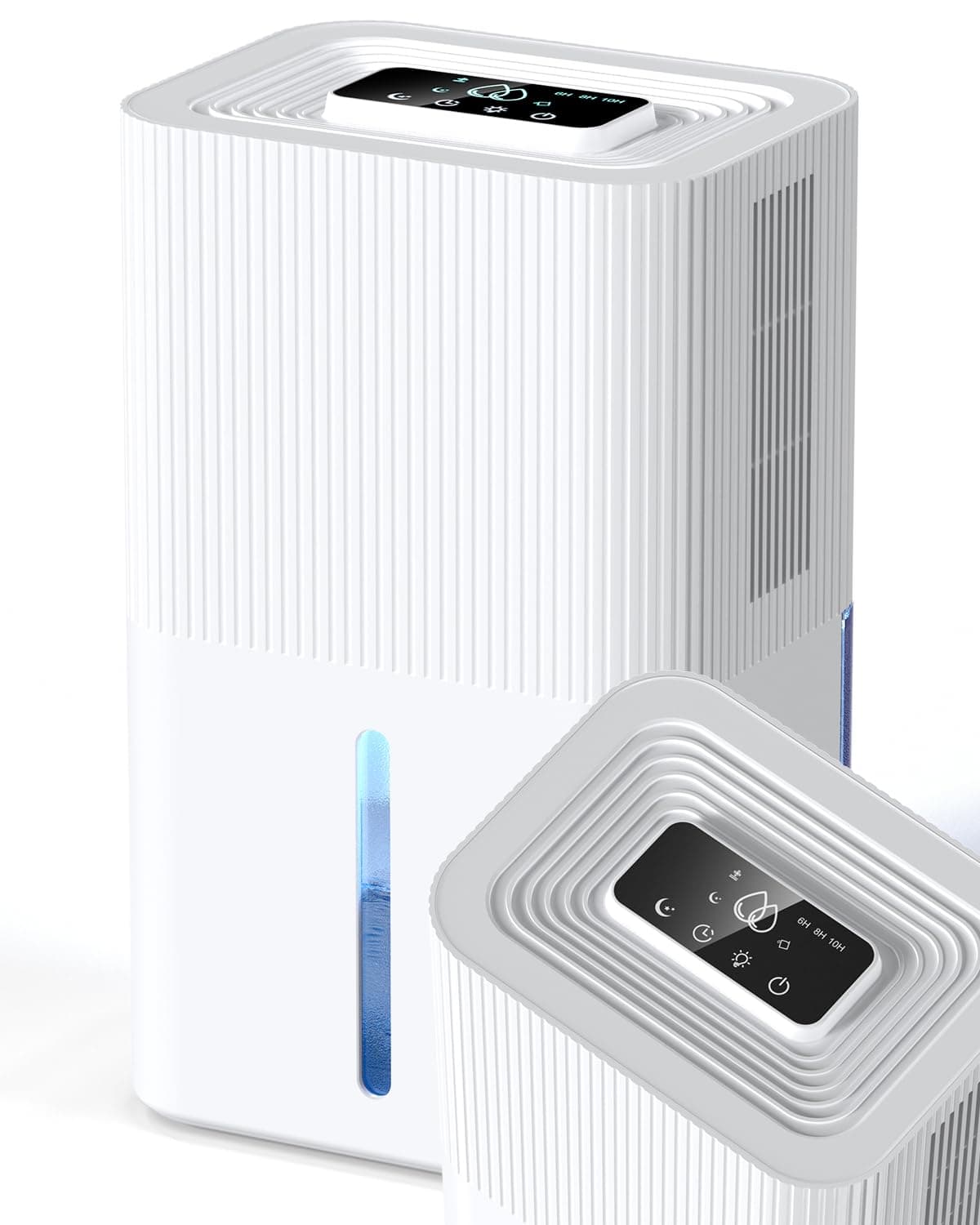 Deshumidificador 2700ML, Deshumidificador Eléctrico Silencioso Temporizador, Modo Sueño, Luz Nocturna de 7 Colores, Portátil, Ideal para Apartamentos, Baños y Sótanos (1200ML/24H)