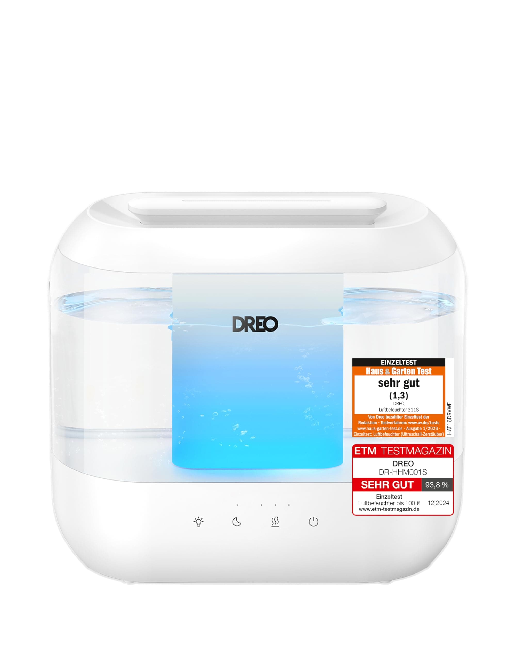 Dreo Luftbefeuchter für Schlafzimmer, Top Fill 4L Supersized Cool Mist Humidifier mit Öl-Diffusor und Nachtlicht, 36H Laufzeit, Leise Ultraschall-Luftbefeuchter für Baby-Kinderzimmer und Pflanzen