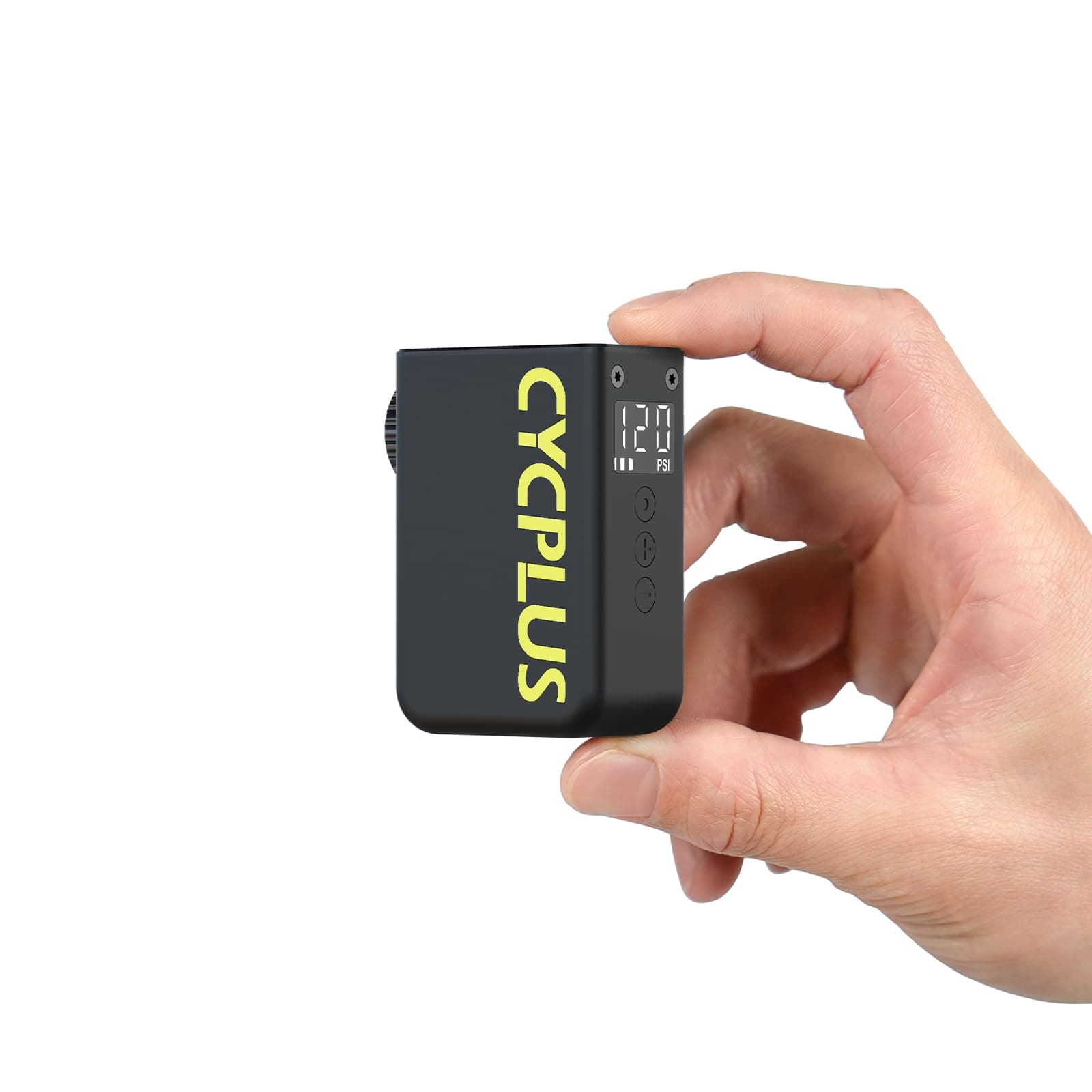 CYCPLUS Mini Bomba para Bicicleta con Manómetro, Bomba Eléctrica Compacta 120 PSI, Parada Automática, Válvulas Presta y Schrader para Bicicletas Eléctricas, MTB y de Carretera AS2 Ultra (87g)