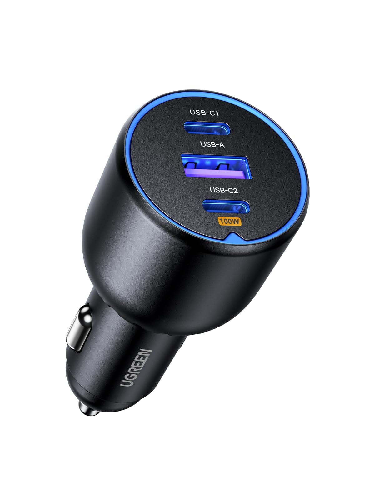 UGREEN 130W Cargador de Coche USB C, Car Charger Tipo C Carga Rápida con 3 Puertos, Compatible con iPhone 17 Pro MAX Air/16/15/14/13, Samsung Galaxy S25/24, Xiaomi, MacBook, iPad Pro, Air Mini