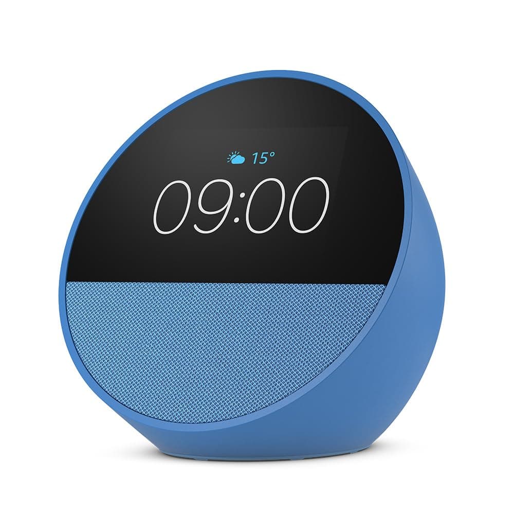 Amazon Echo Spot (neueste generation), smarter Wecker mit sattem Klang und Alexa, Blau