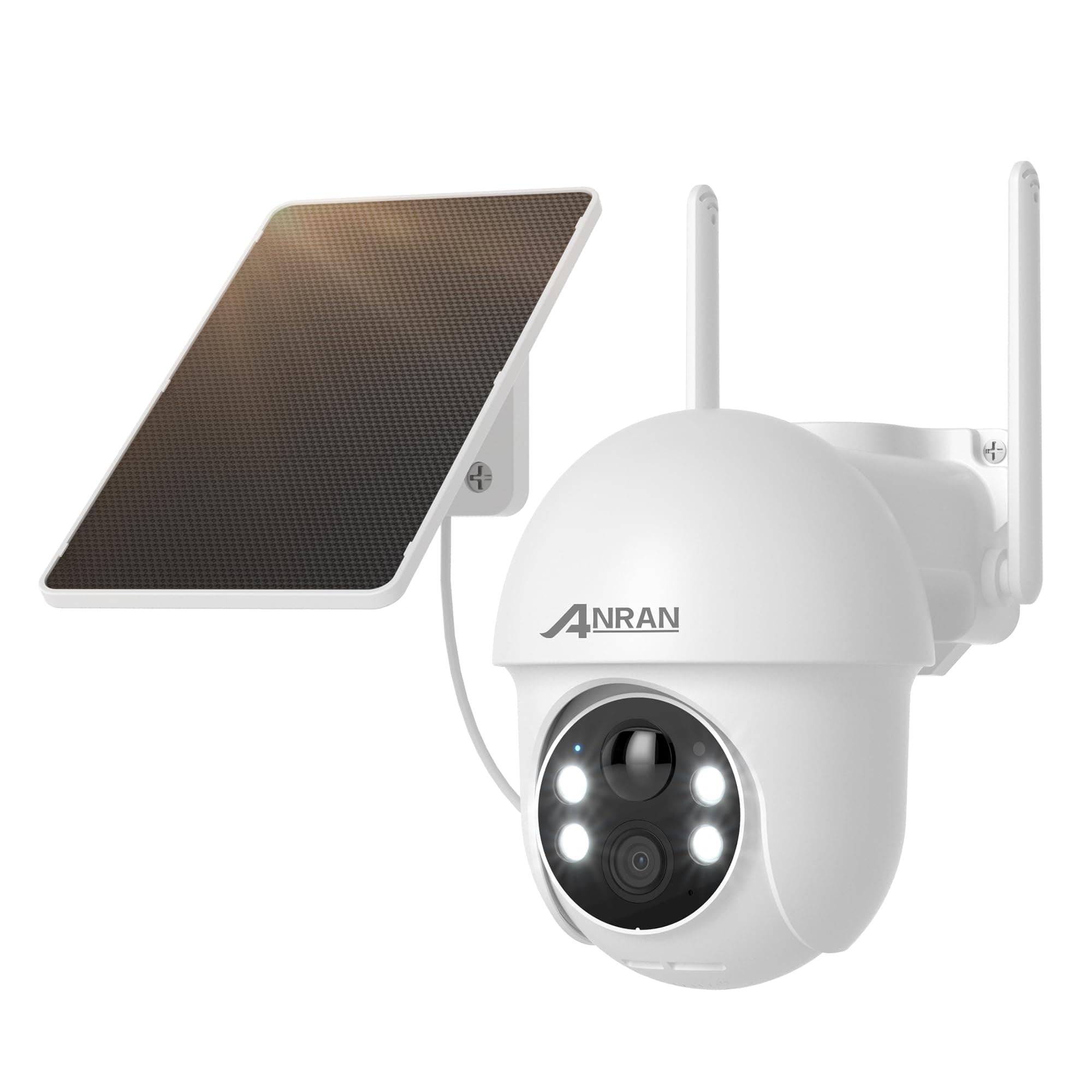 ANRAN 2K Camera Surveillance WiFi Exterieure sans Fil Solaire, 360° PTZ Camera Exterieur Batterie, Vision Nocturne Couleur, Audio Bidirectionnel, PIR Détection de Mouvement, Alerte Instantané