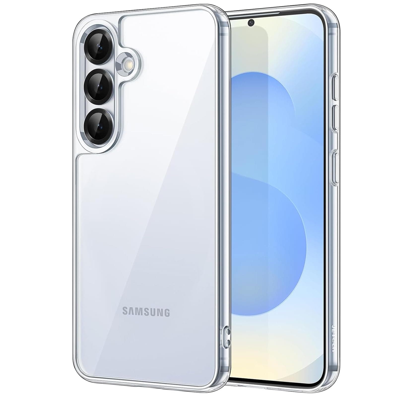 JETech Cover per Samsung Galaxy S25 5G, Anti Ingiallimento Antiurto Paraurti Protettiva Cellulare Custodia, Antigraffio Retro Rigido in PC (Trasparente)