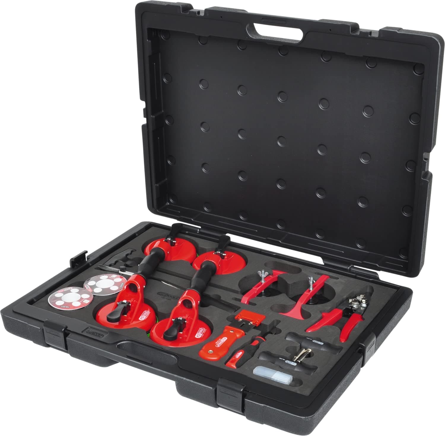 KS Tools 140.1065 - Kit de réparation de pare-brise - Pour le démontage professionel des pare-brises et autres vitres collées - 12 pièces
