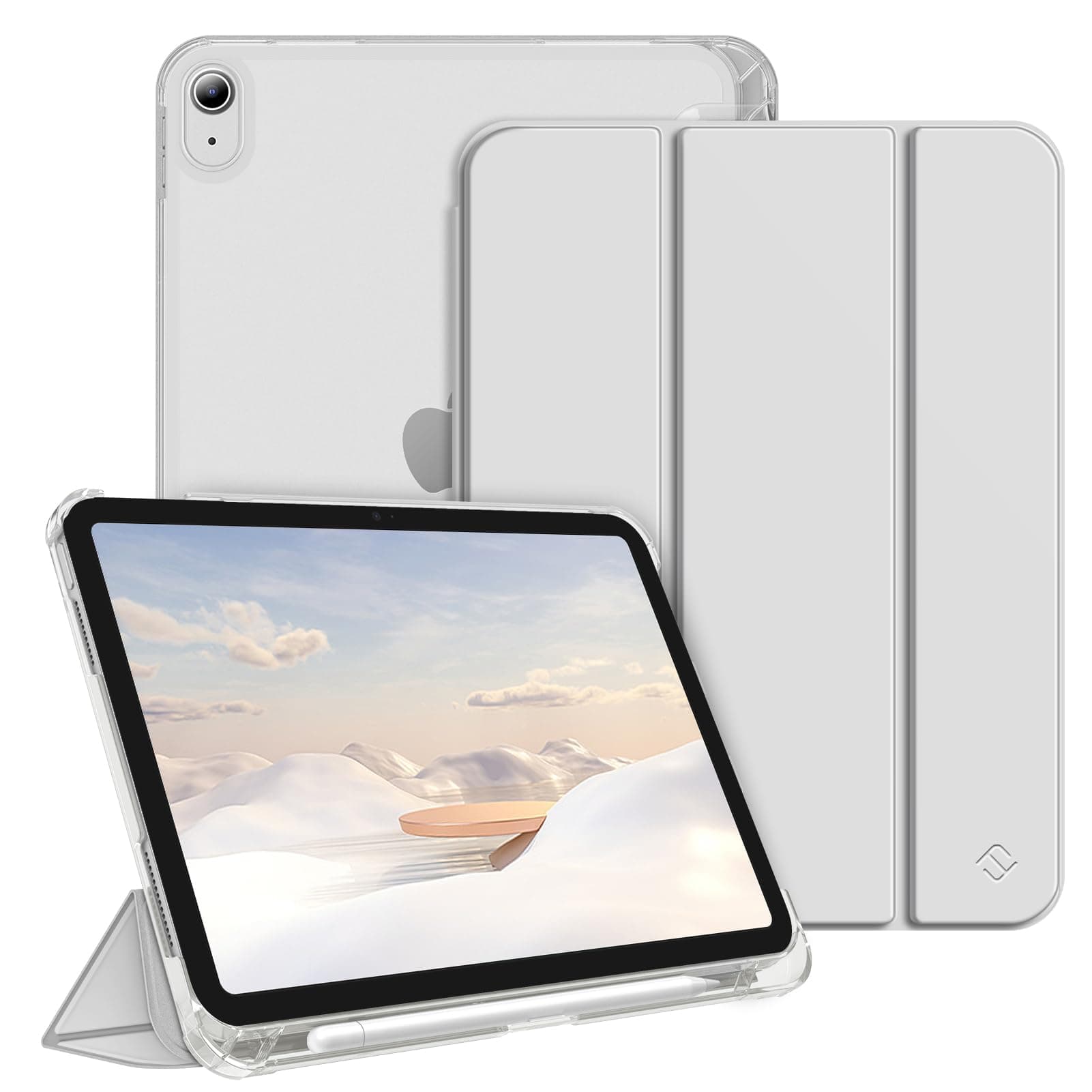 Fintie Hülle für iPad A16 11. Generation 11 Zoll 2025 & iPad 10. Generation 10,9 Zoll 2022 mit Stifthalter – ultradünne, leichte Schutzhülle mit Hart-PC, Transparente Rückseite, Silber