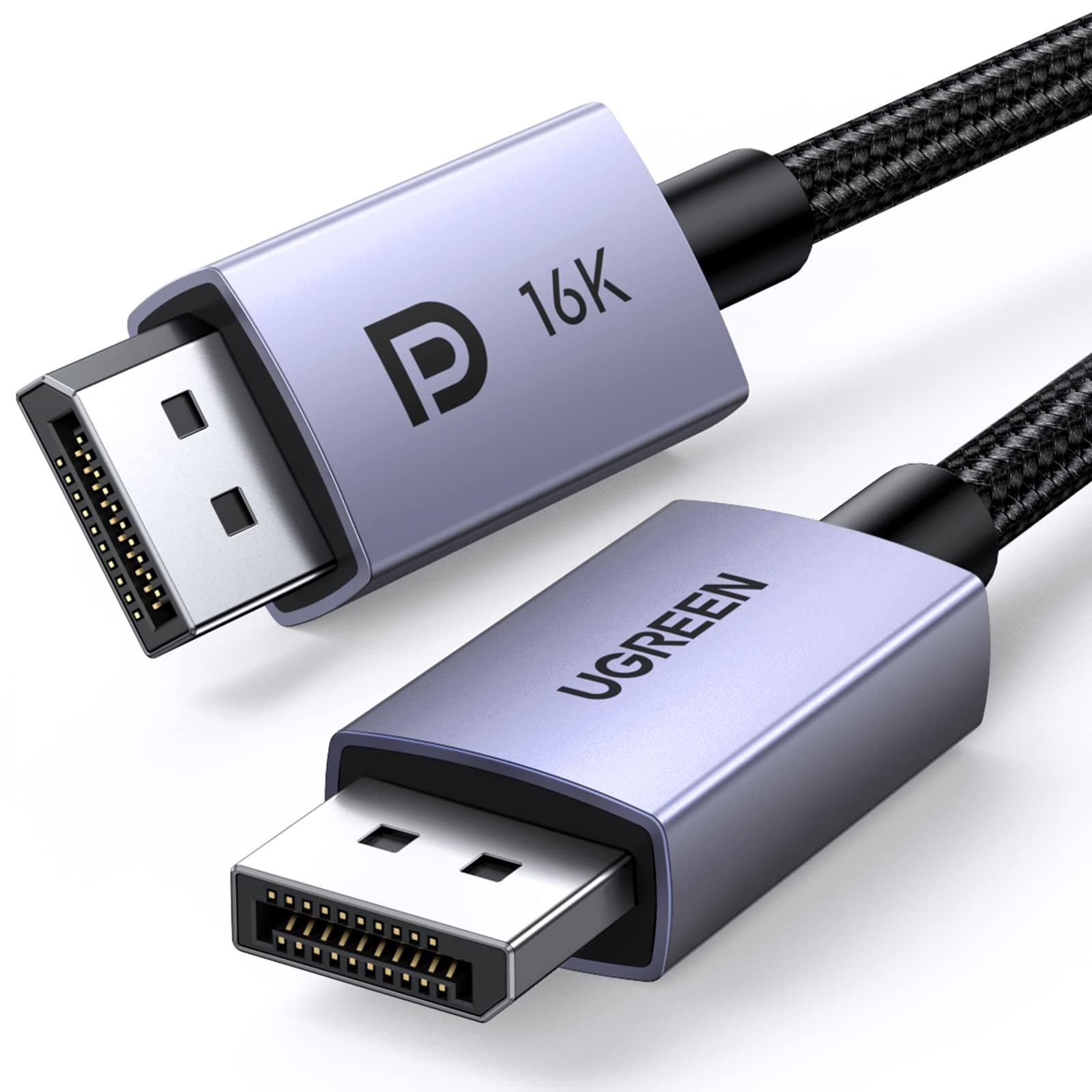 UGREEN DisplayPort 2.1 Kabel VESA-Zertifiziert, Unterstützt 16K@30 Hz, 8K@240Hz, 4K@240Hz 40 Gbps HDR HDCP 2.2 DSC 1.2a FreeSync, G-Sync, DP 2.0 Kabel Kompatibel mit PC TV Gaming Monitor (3M)