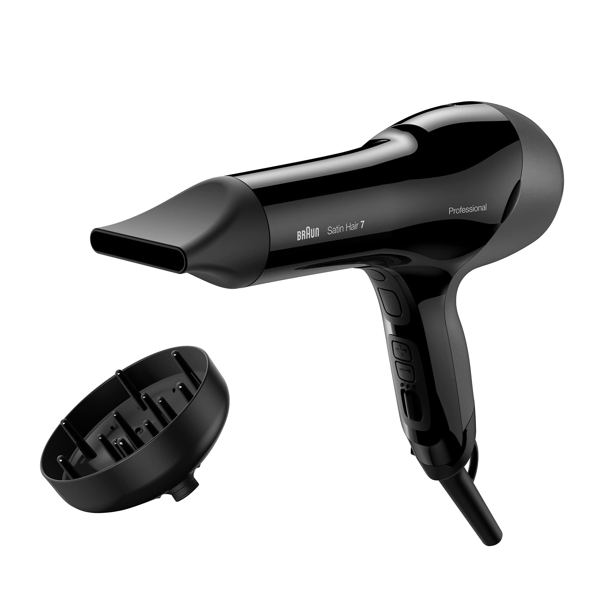 Braun Satin Hair 7 SensoDryer Haartrockner, professioneller Föhn mit Thermosensor, IonTec und Diffusor, HD785, schwarz