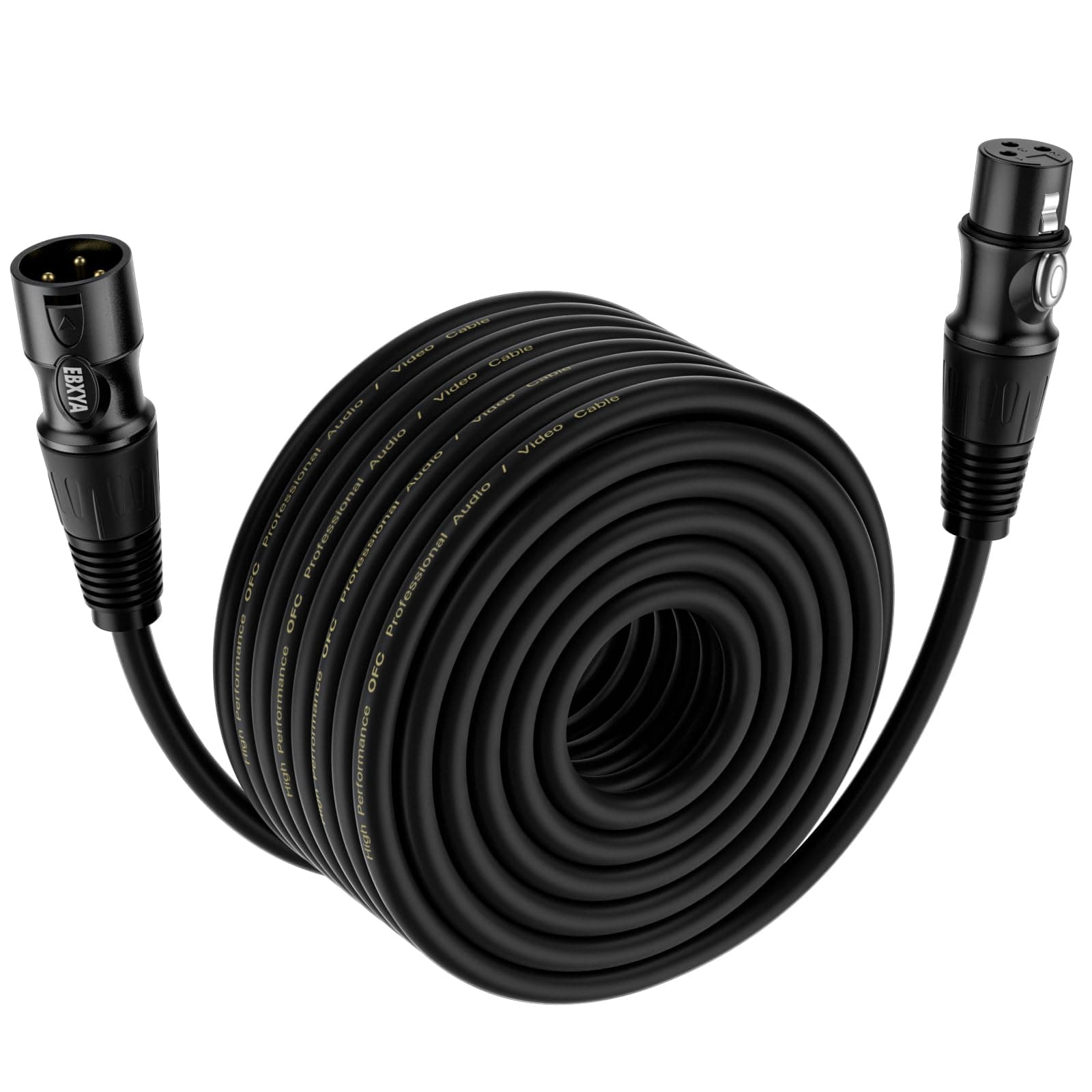 EBXYA Cavo XLR 30M Microfonico Bilanciato da Maschio a Femmina per Mixer, Mic, Podcast, DMX - 3-Pin