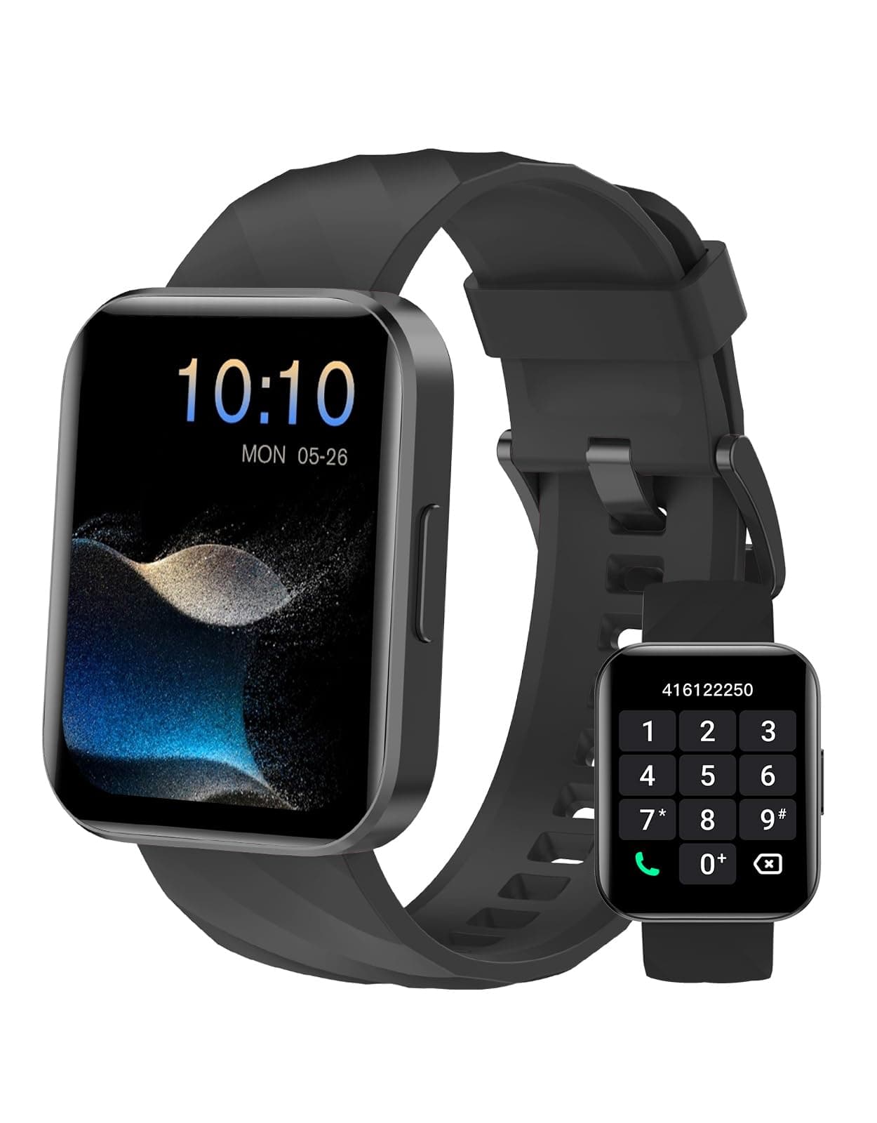 Dakofied Smartwatch Uomo Donna Chiamate Bluetooth Smart Watch con Contapassi Cardiofrequenzimetro da Polso Saturimetro Orologio Fitness Notifice WhatsApp Impermeabile IP68 per Android iOS Nero