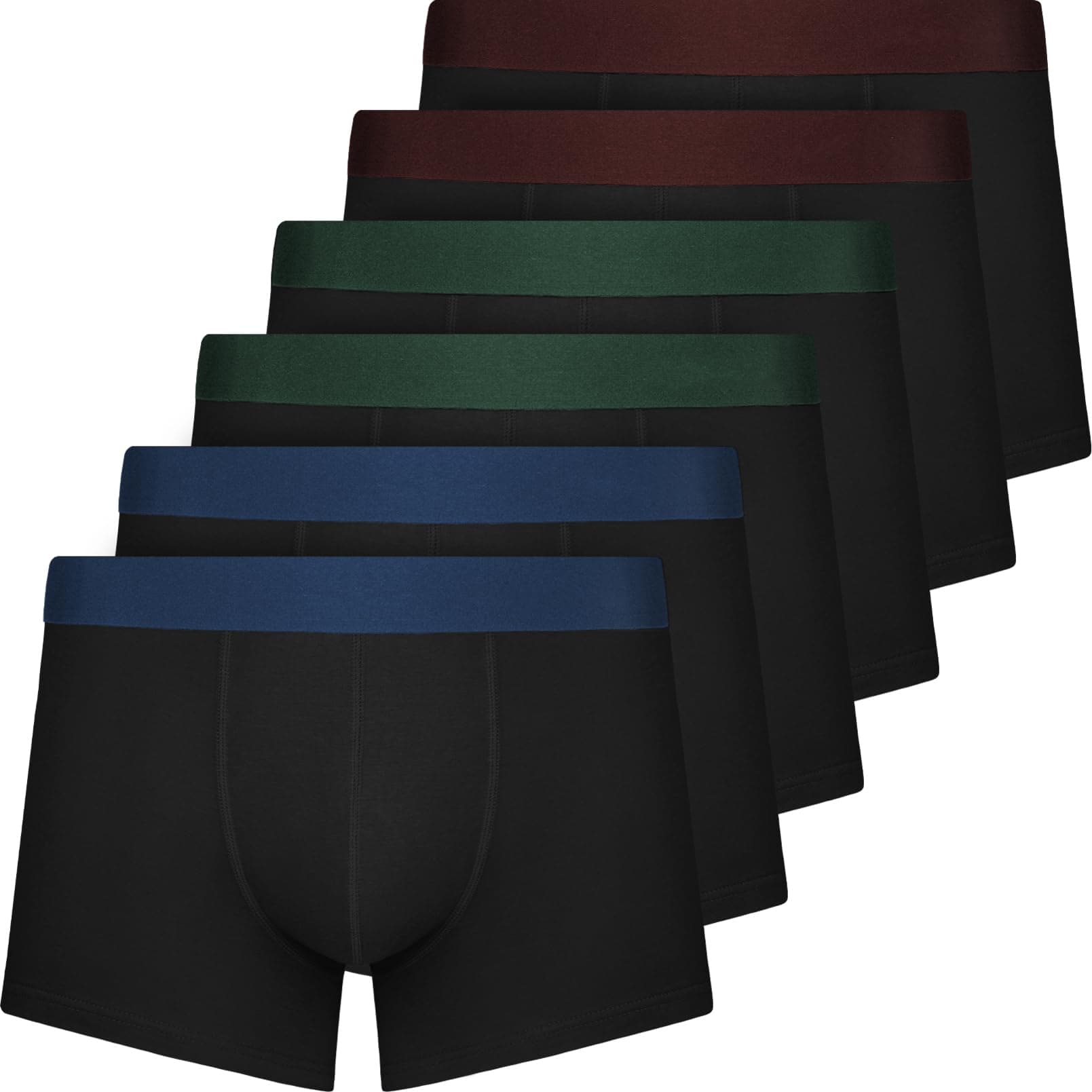 QINCAO Calzoncillos Hombre Boxer, Pack de 6 Unidades, Algodón Cómodo, Buen Ajuste y Diseño Sencillo sin Logo