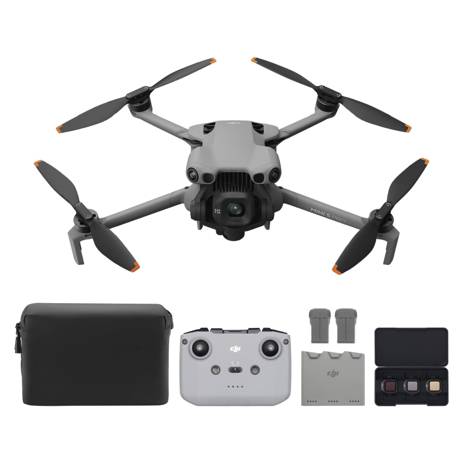 Pack DJI Mini 5 Pro Vuela Más con DJI RC-N3, Certificado C0, Dron con cámara, CMOS de 1 pulgada, Dron 4K para principiantes con detección de obstáculos omnidireccional, ActiveTrack 360°