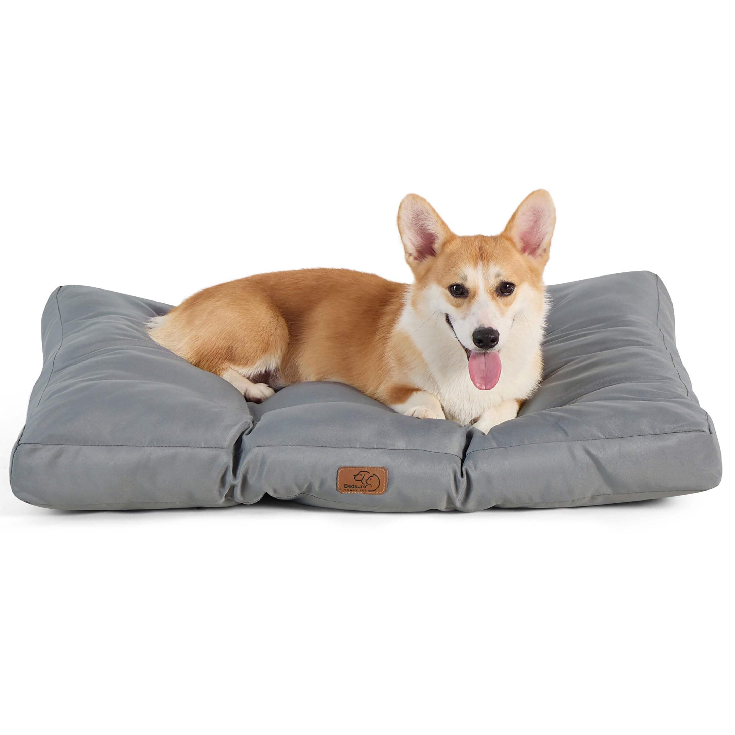 BEDSURE Hundekissen kleine Hunde waschbar - 76x50cm Hundebett M für kleine, mittelgroße Hunde gepolstert Hundematte dunkelgrau in 10cm Höhe