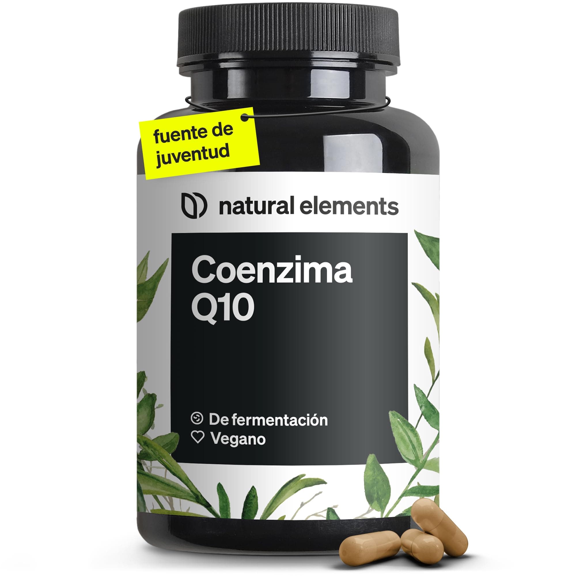 Coenzima Q10 200mg - 120 cápsulas veganas para 4 meses - CoQ10 procedente de fermentación de maíz - Probada en laboratorio y sin aditivos