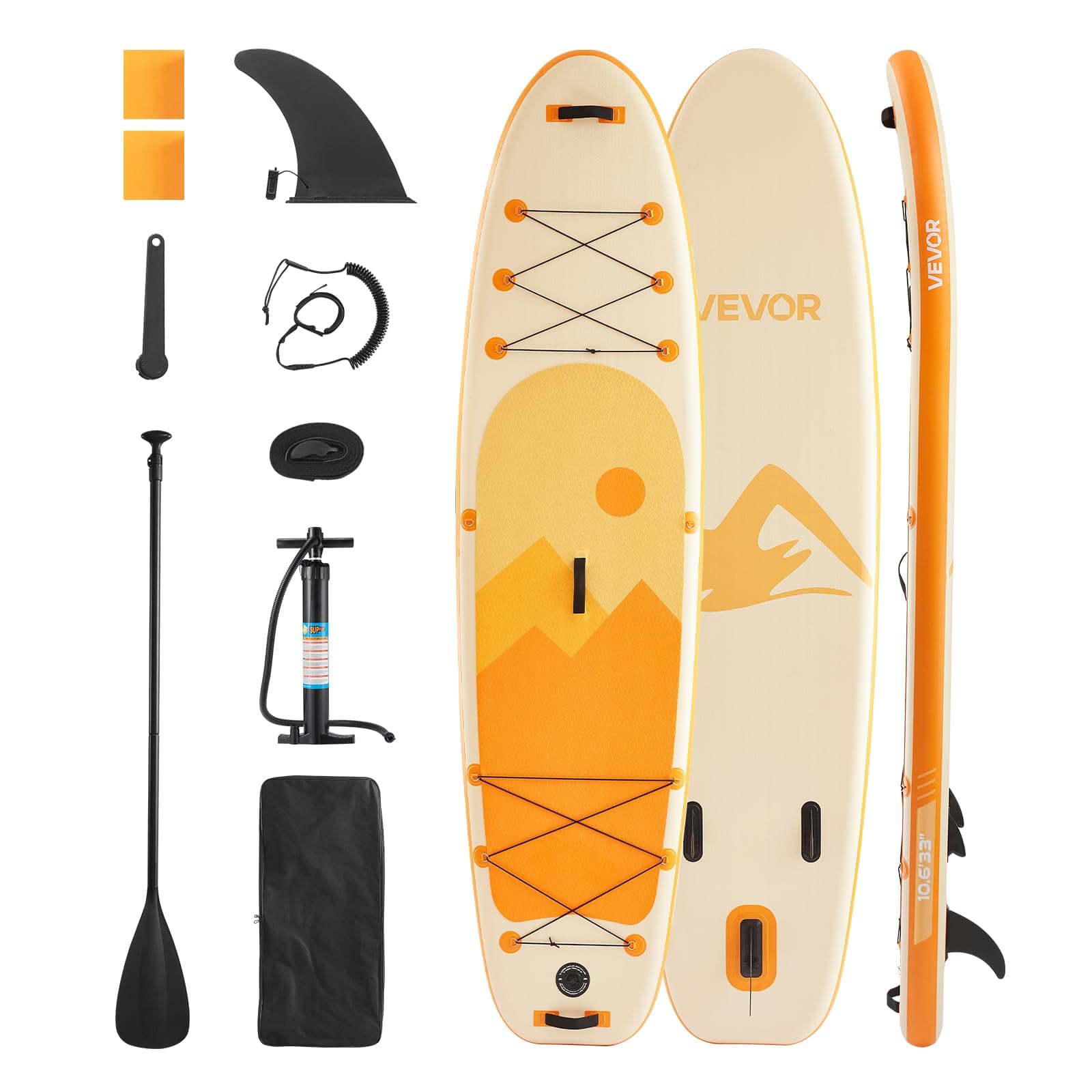 VEVOR Tavola da Paddle in Piedi 323 x 83,8 x 15,2 cm Tavola da Paddle SUP Ultraleggera, Tutti gli Accessori Inclusi, Pompa, Pagaia, Pinna, Zaino, Laccio per Caviglia, Cinghia, Ponte Antiscivolo