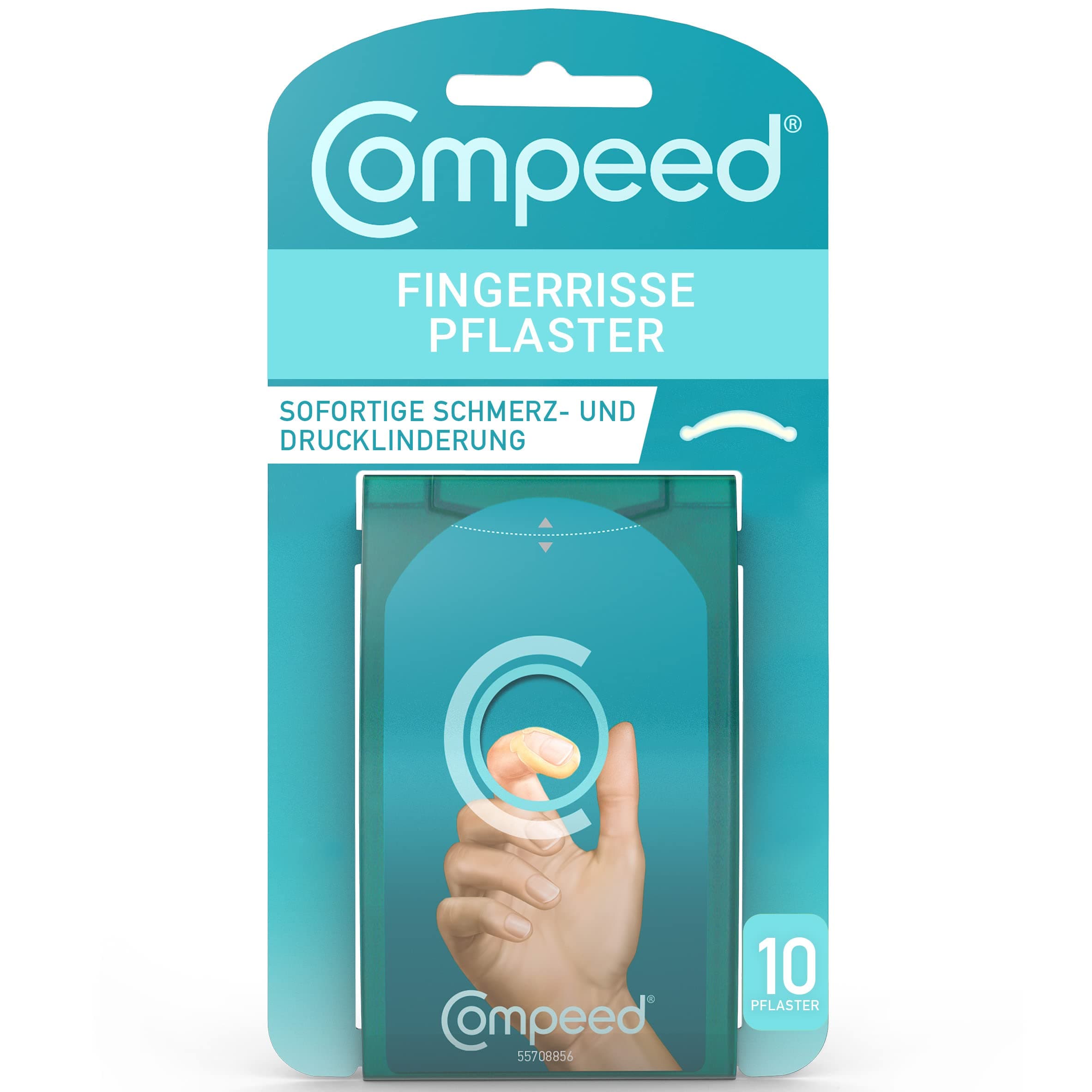 Compeed Fingerrissepflaster – Fingerpflaster mit Hydrokolloid gegen eingerissene Fingerkuppen und Risse der Nagelhaut, 10 Pflaster