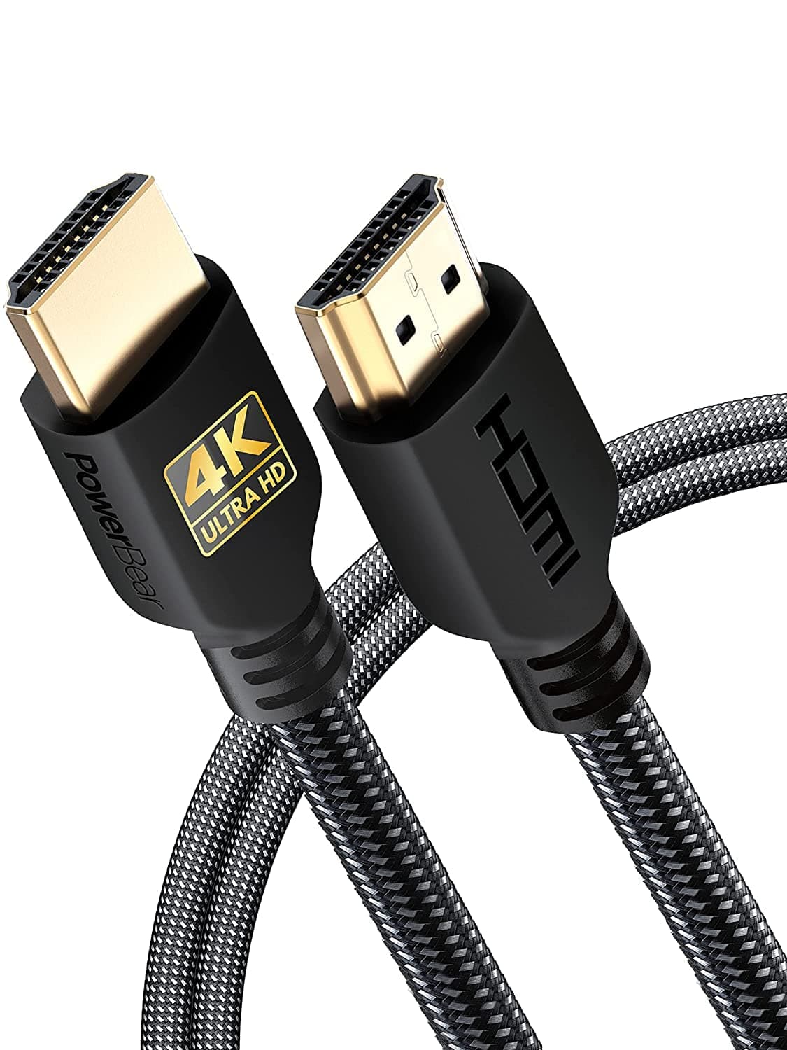 PowerBear Cavo HDMI 4K 2 m | Alta velocità, nylon intrecciato e connettori dorati, 4K a 60 Hz, Ultra HD, 2K, 1080P, ARC e CL3 | per laptop, monitor, PS5, PS4, Xbox One, Fire TV e altro ancora