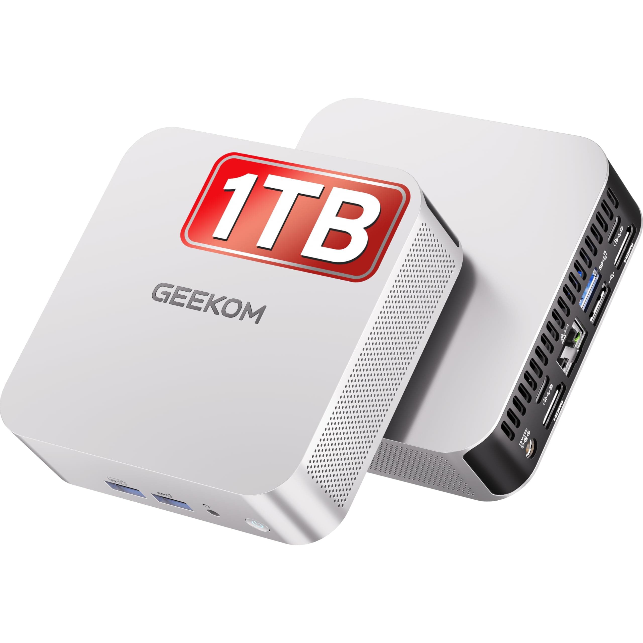 GEEKOM Mini PC A5 Pro mit AMD Ryzen 5 7430U 1 TB SSD | 3-Jahren-Garantie | Kompakter Mini Desktop PC Win 11 Pro | 6 x USB | Quad Display | mit SD-Kartenleser | 2.5G LAN, Mini Computer für Homeoffice