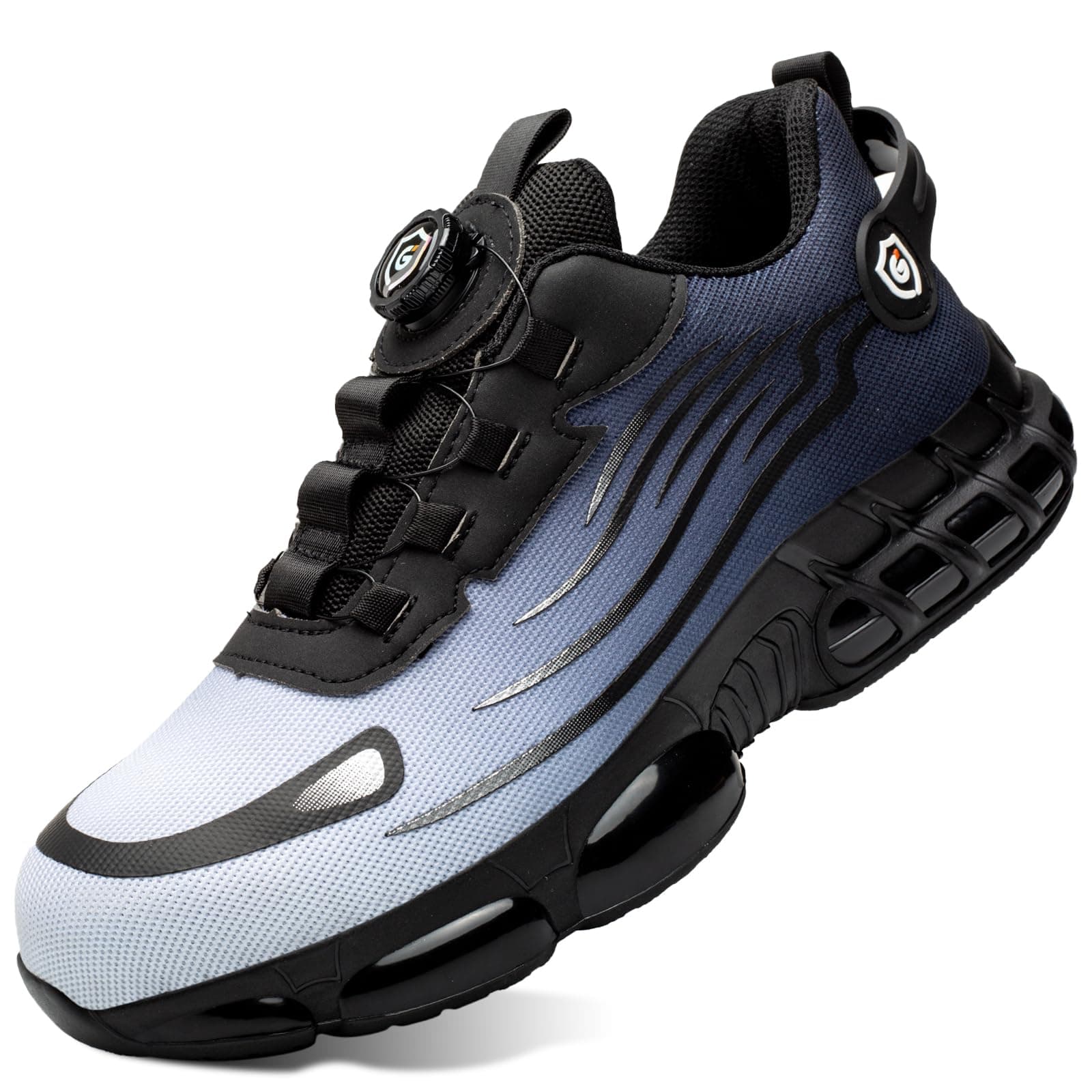 GemChve Scarpe Antinfortunistiche Uomo Donna Leggere Traspiranti Sneakers Antiscivolo Scarpe Sicurezza con Punta in Acciaio Regolazione Rapida dei Lacci 36-46 EU